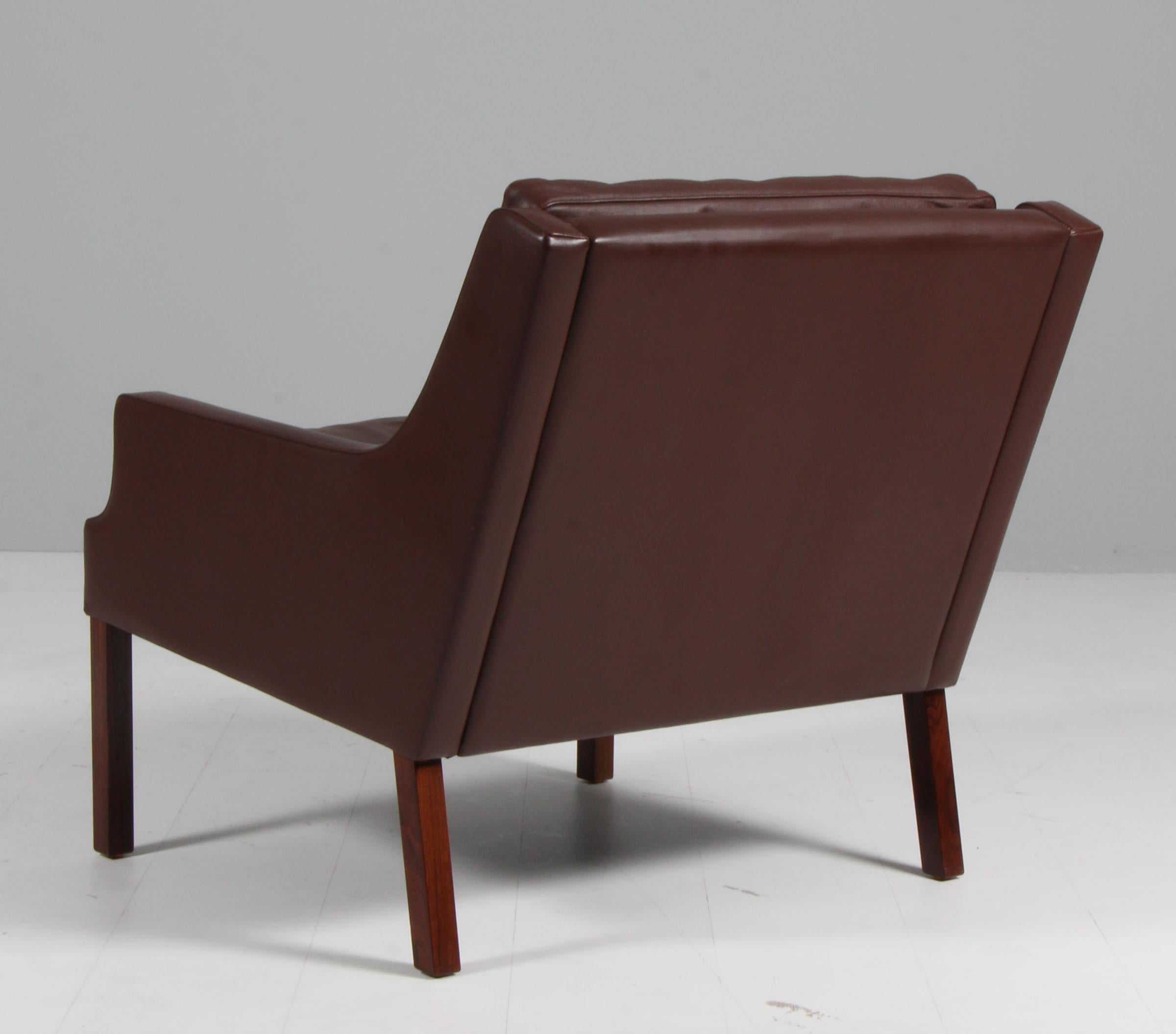 Rud Thygensen lounge chairs of leather, 1960s In Good Condition For Sale In Esbjerg, DK