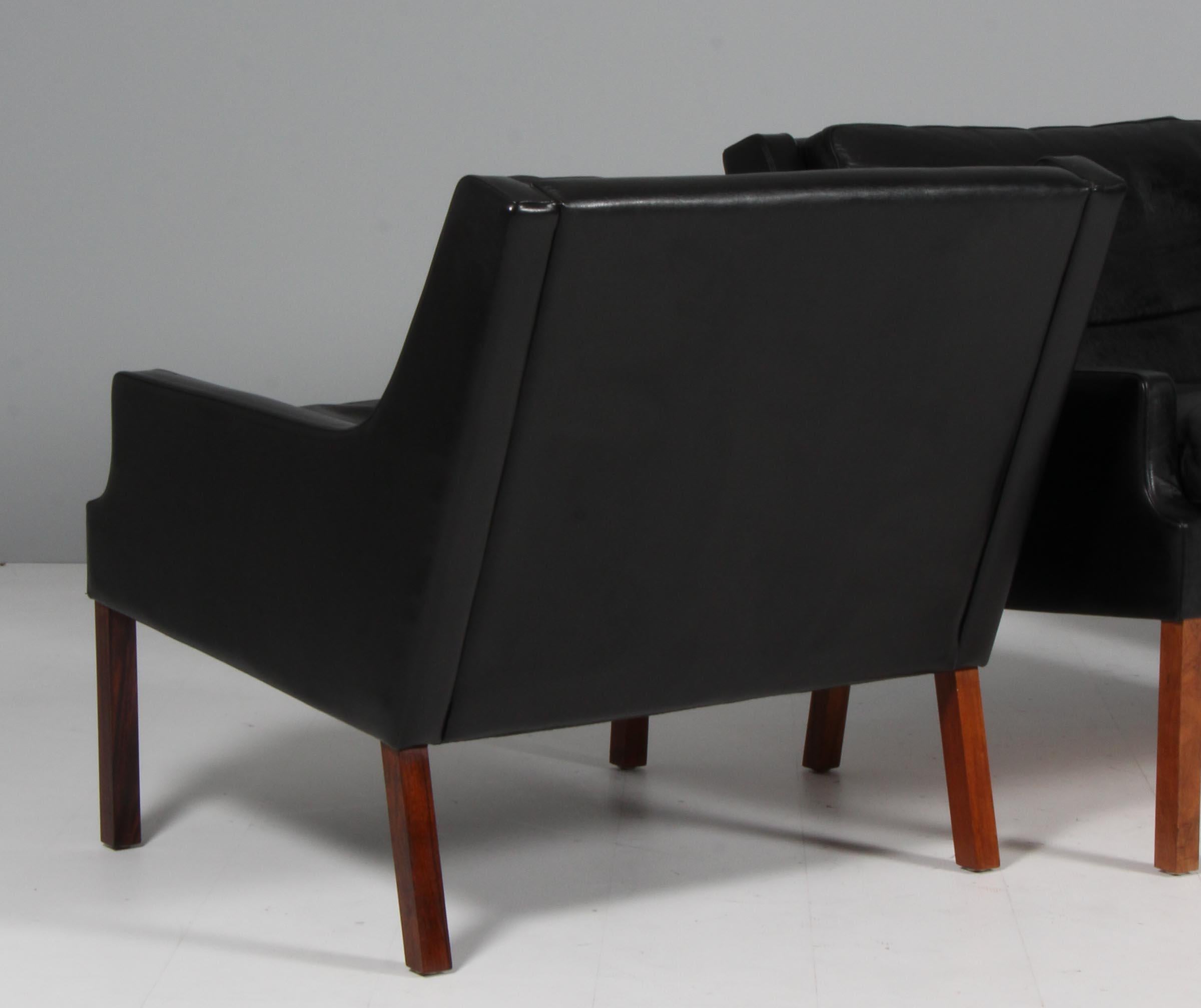 Mid-20th Century Rud Thygensen lounge chairs of leather, 1960s For Sale