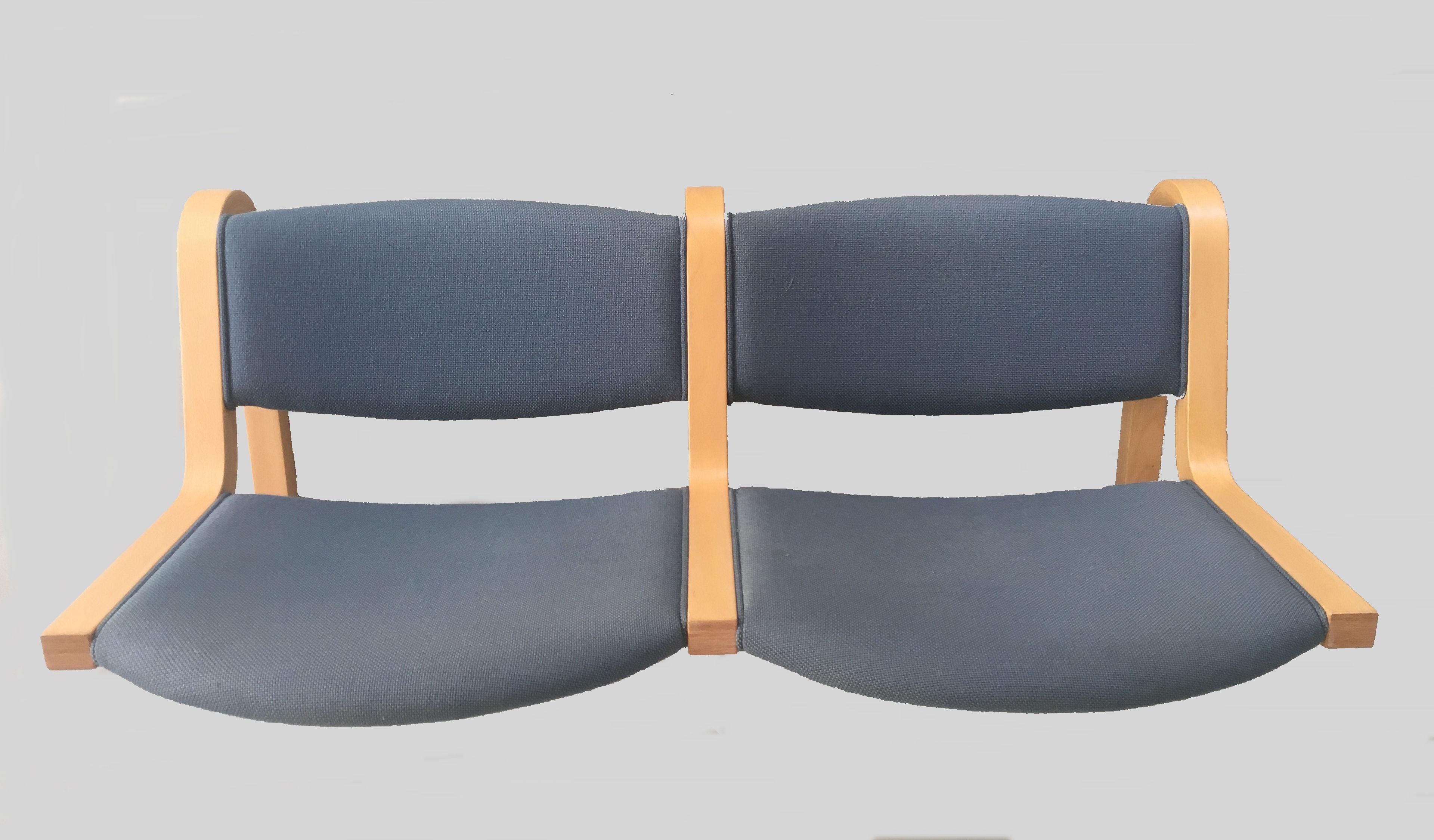 Scandinavian Modern 1970's Rud Thygesen and Johnny Sørensen Wall Mounted Two Seat Bench For Sale