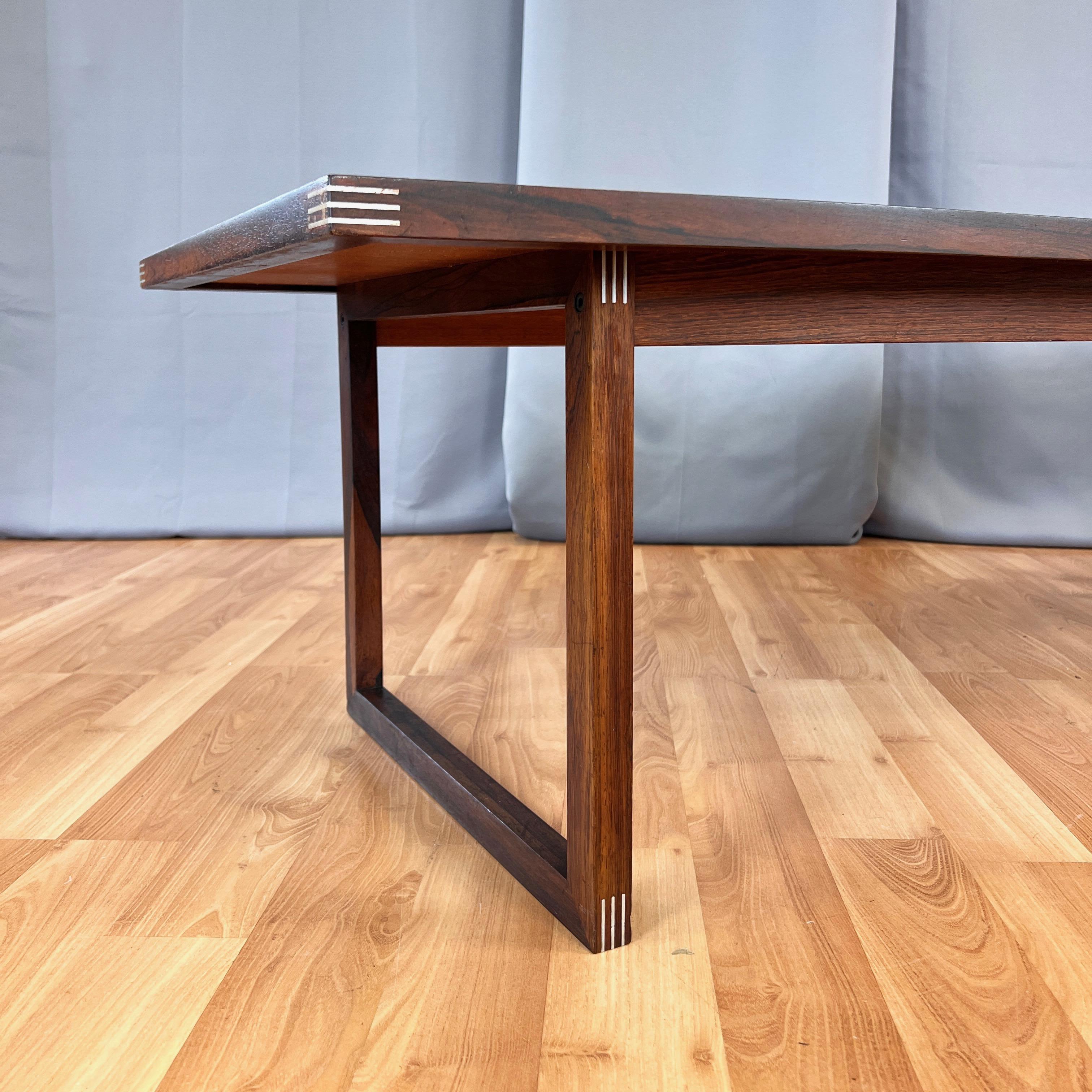 Rud Thygesen para Heltborg Møbler Mesa de centro de palisandro y aluminio, finales de los 60 en venta 2