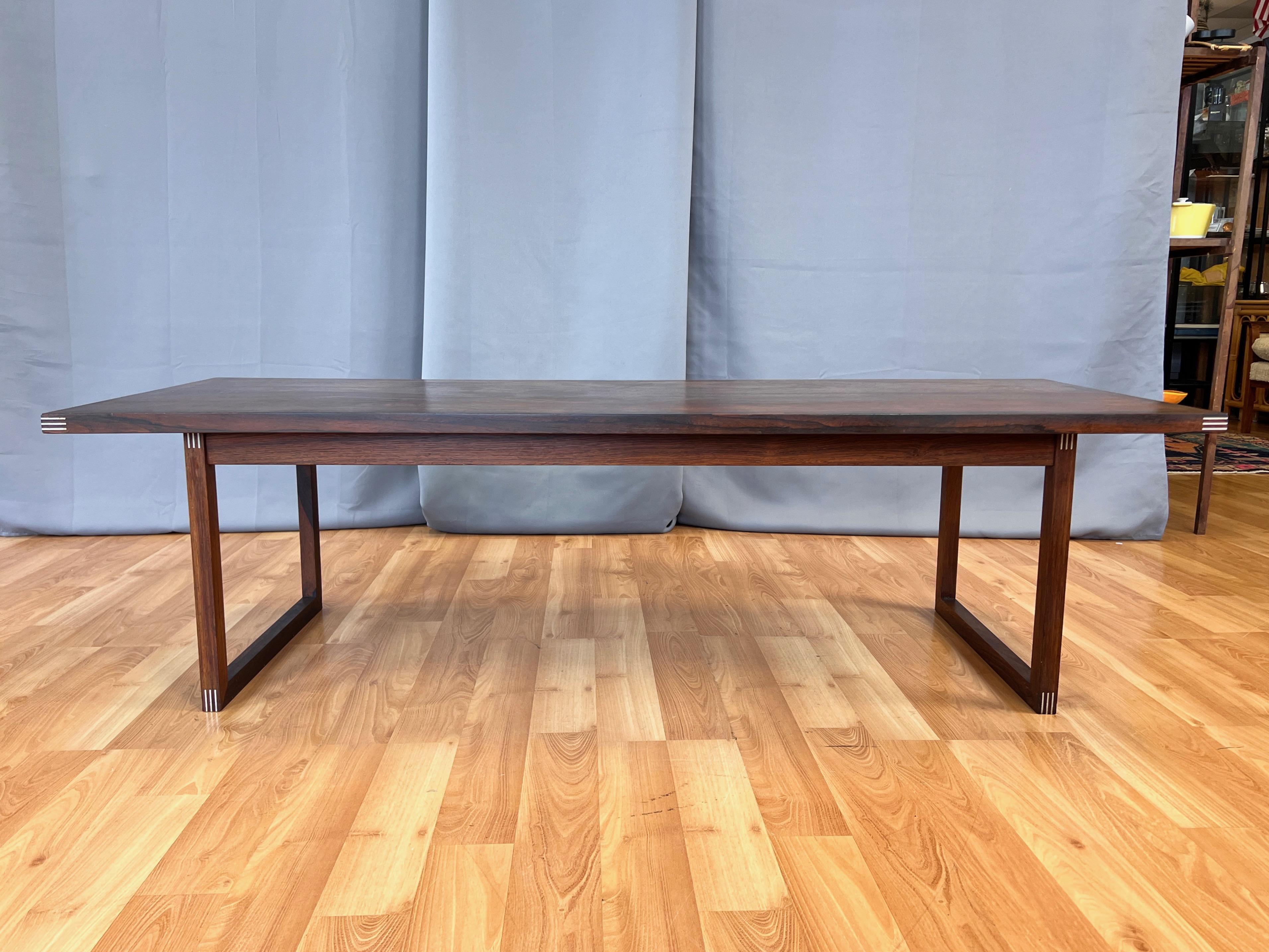 Rud Thygesen para Heltborg Møbler Mesa de centro de palisandro y aluminio, finales de los 60 en venta 3