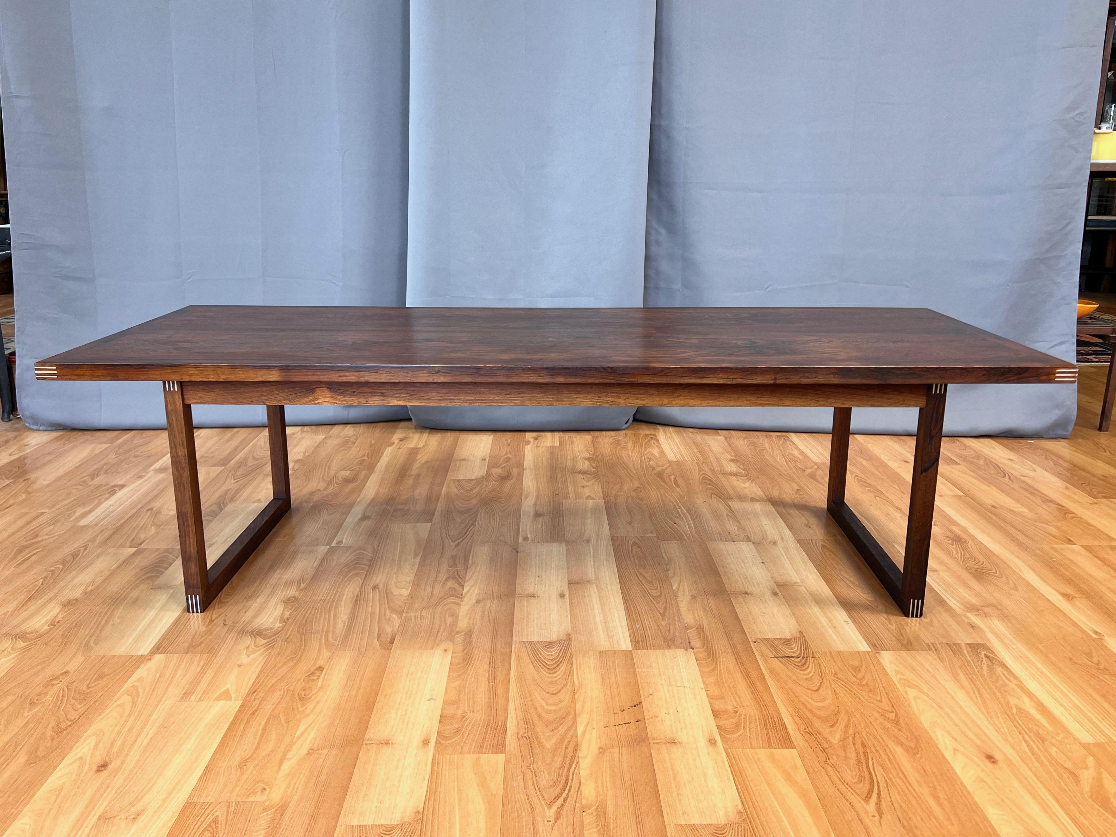 Rud Thygesen para Heltborg Møbler Mesa de centro de palisandro y aluminio, finales de los 60 en Bueno estado para la venta en San Francisco, CA