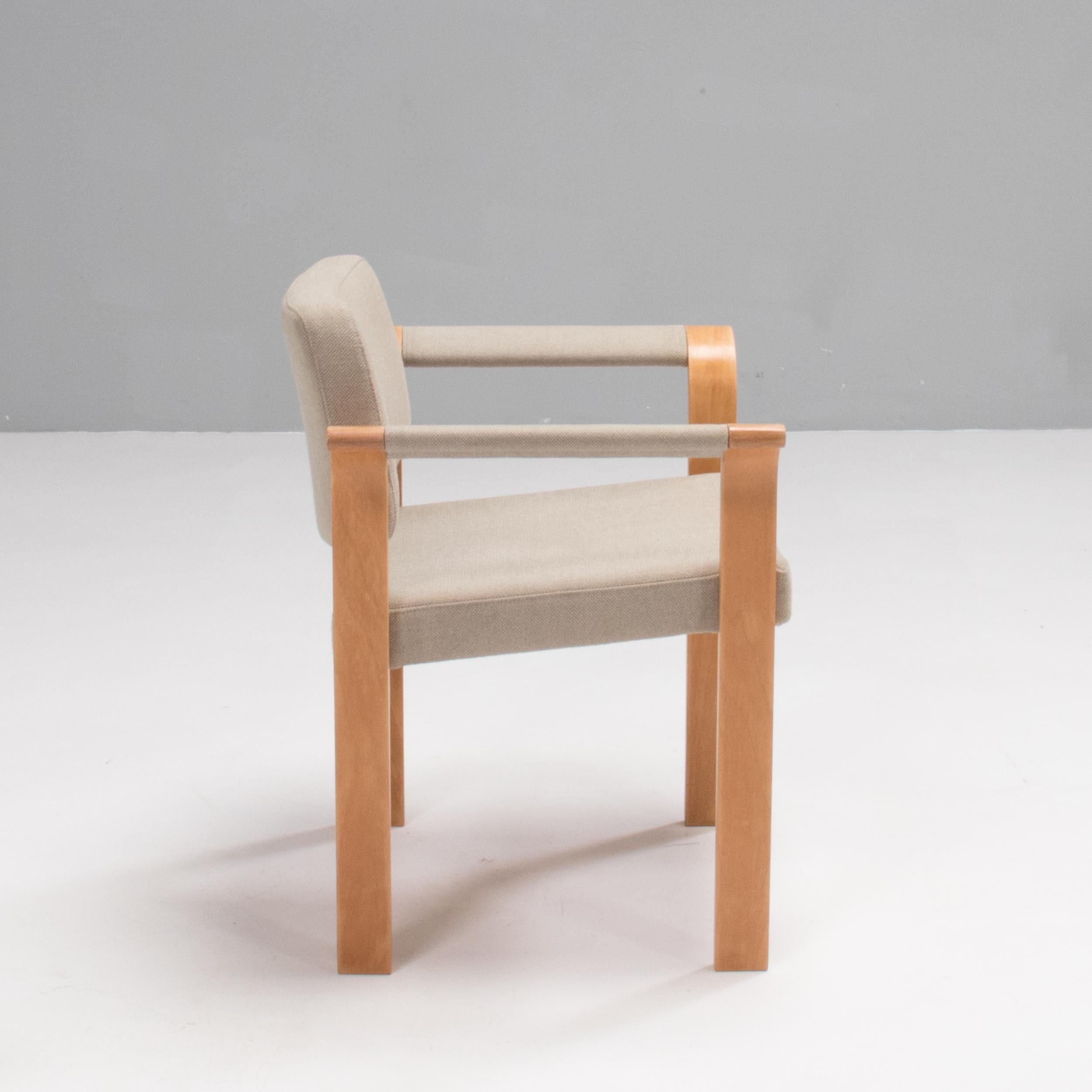 Late 20th Century Rud Thygesen & Johnny Sørensen for Magnus Olesen Grey Dining Chairs, Set of 6 For Sale
