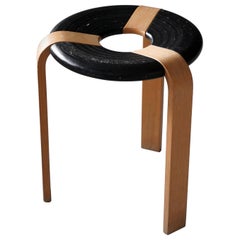 Rud Thygesen, Stool, Oak, Black Painted Oak, for Magnus Olsen, Denmark, 1971