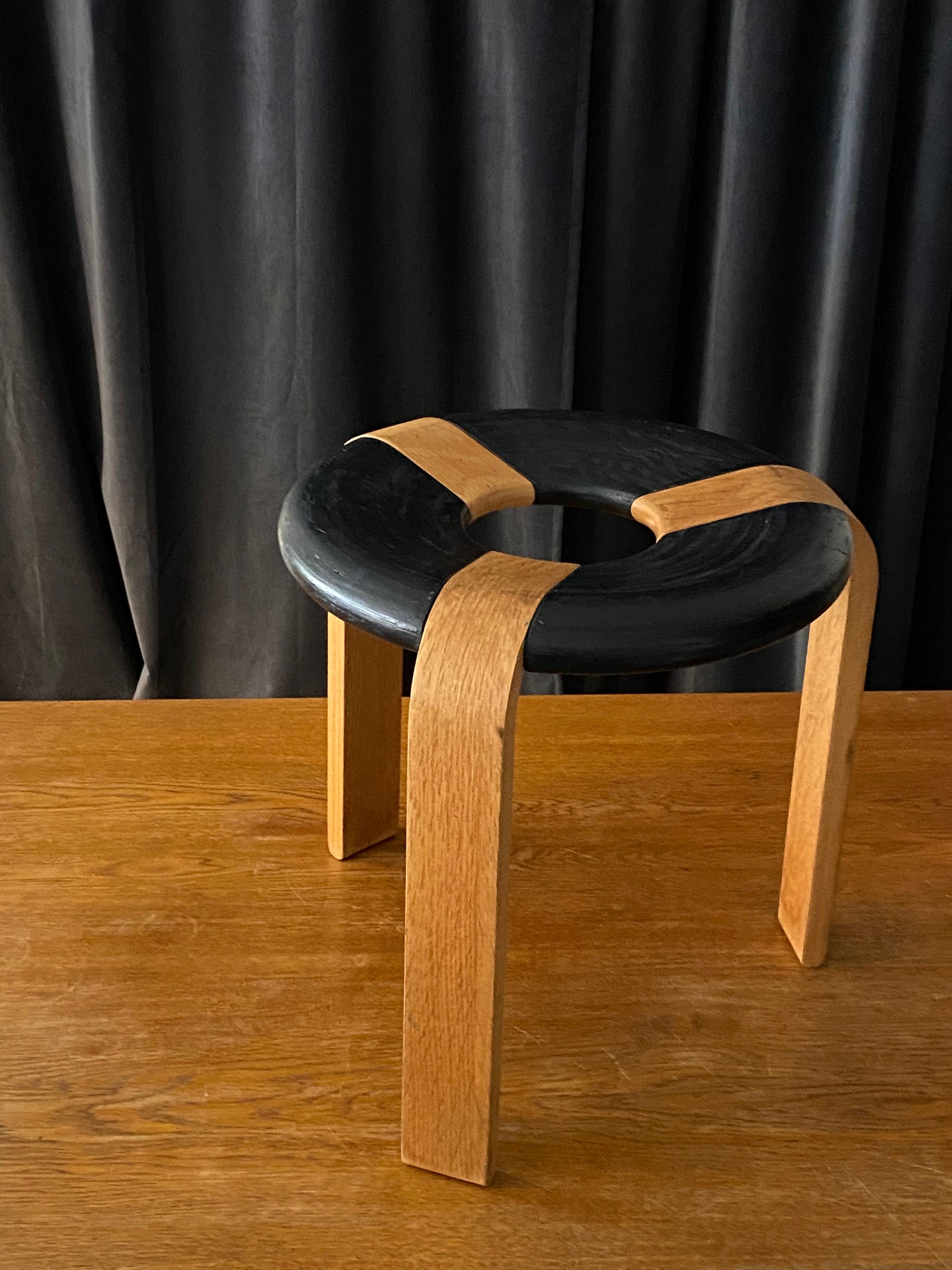 Late 20th Century Rud Thygesen, Stools, Oak, Black Painted Oak, for Magnus Olsen, Denmark, 1971