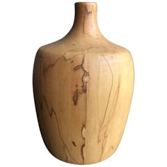 Vase / récipient en bois tourné Rude Osolnik, couleur pâle, rare