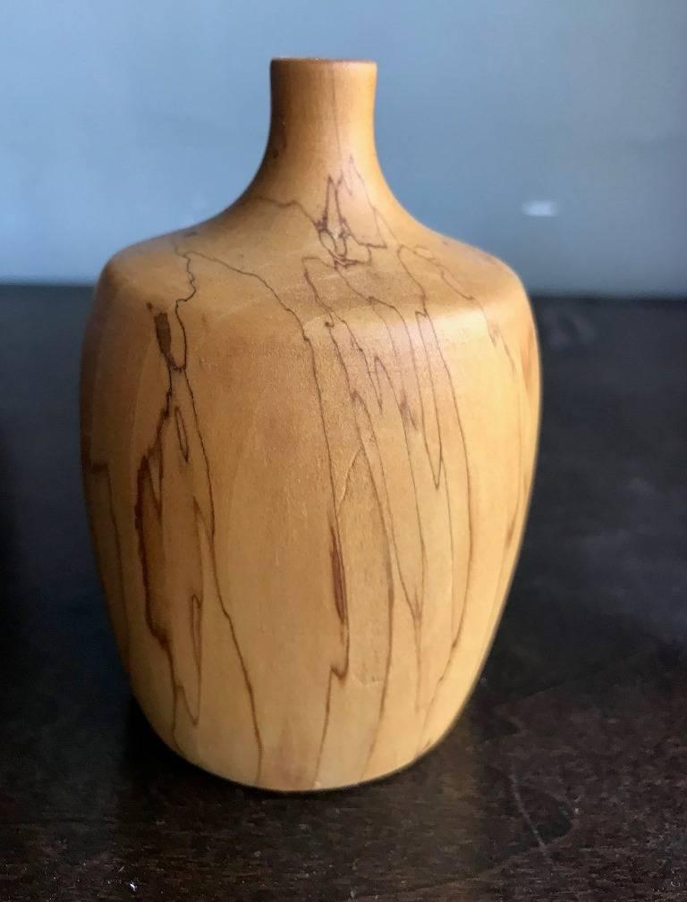 Modern Rude Osolnik Rare Pale, Gum Wood Turned Vessel / Vase