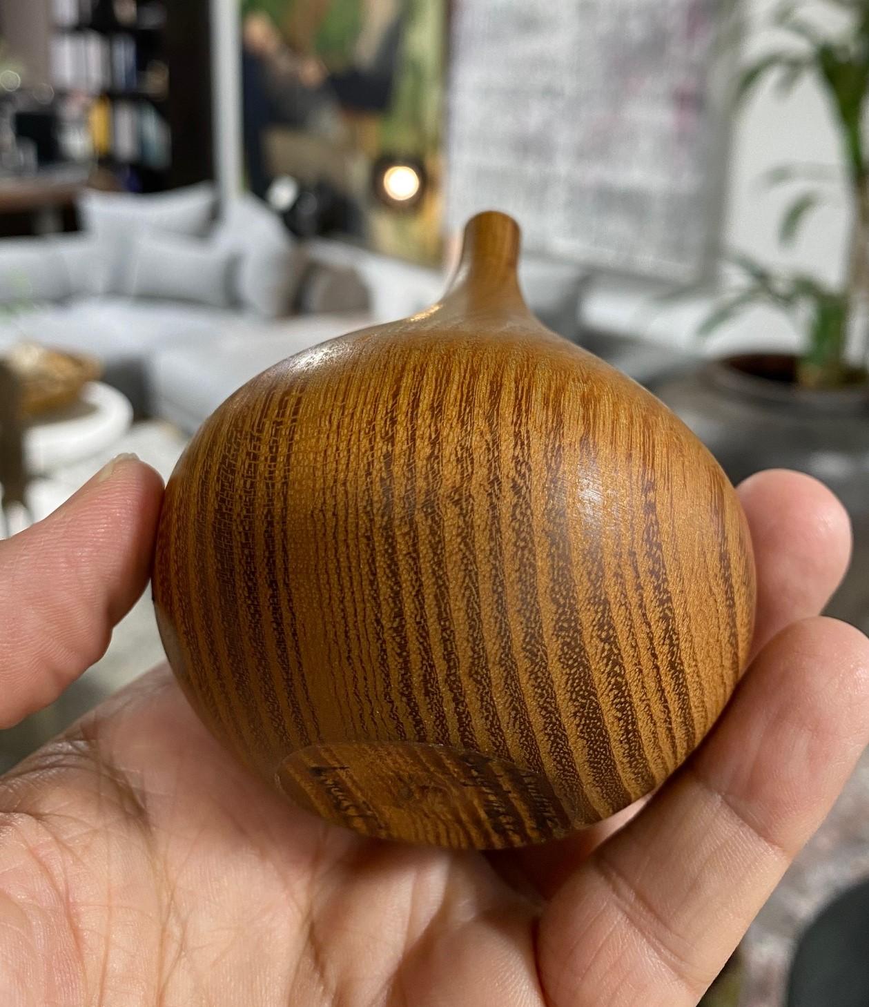 Rude Osolnik Signed Mid-Century Modern Locust Wood Turned Vessel Bud Weed Vase For Sale 2