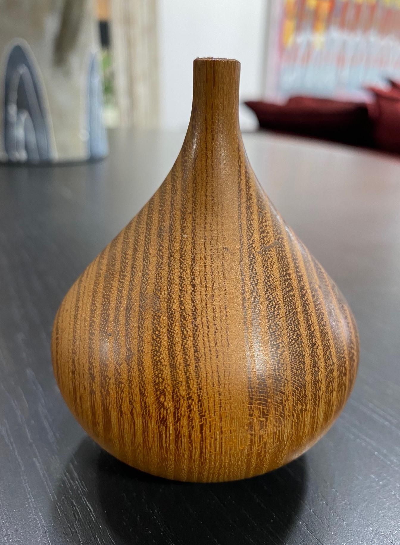 wood turned bud vase