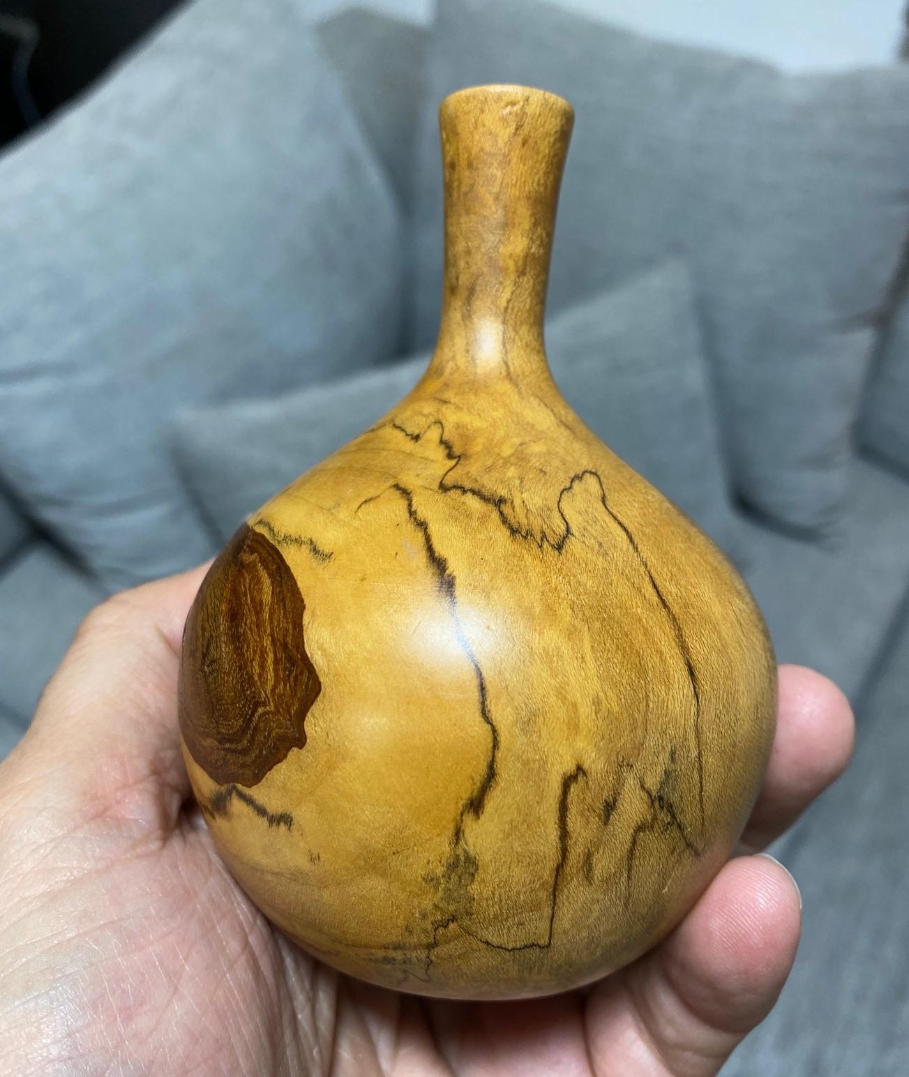 Rude Osolnik firmato Mid-Century Modern Vaso di Bud Weed in legno tornito in vendita 4