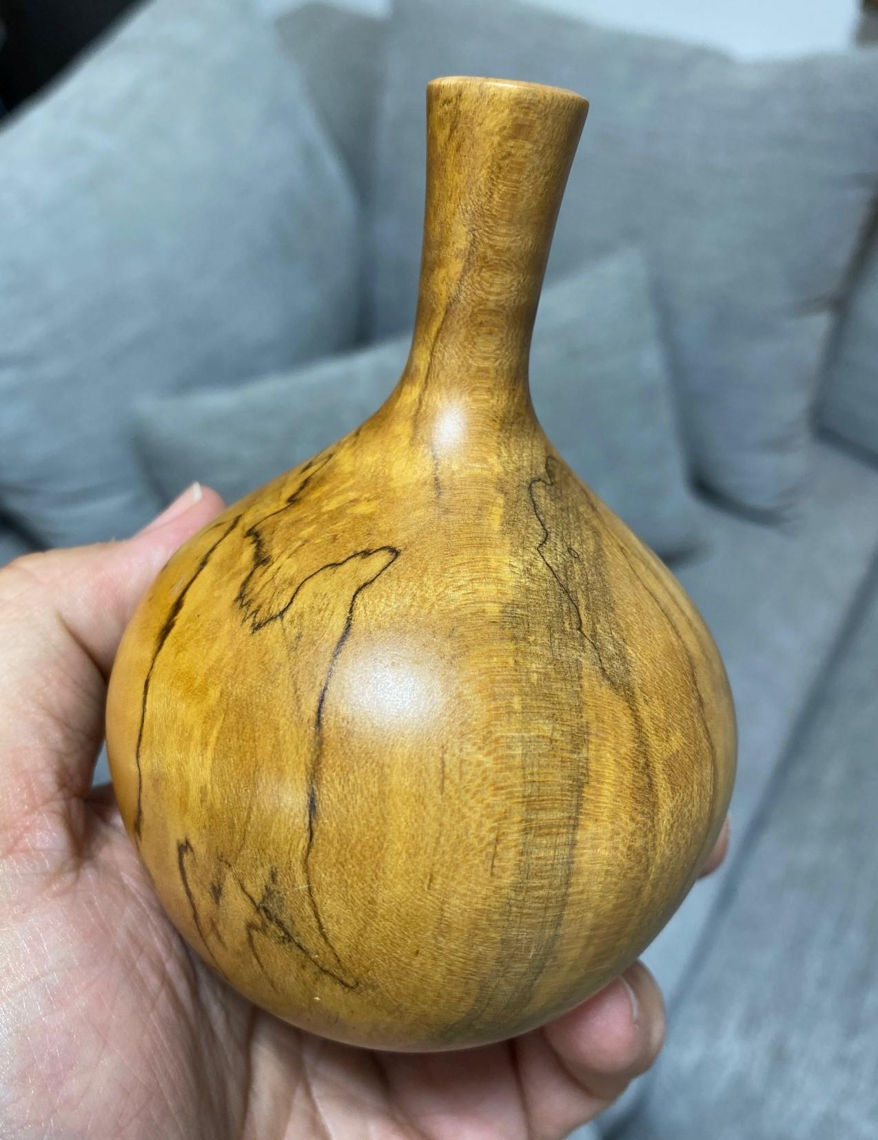 Rude Osolnik firmato Mid-Century Modern Vaso di Bud Weed in legno tornito in vendita 5