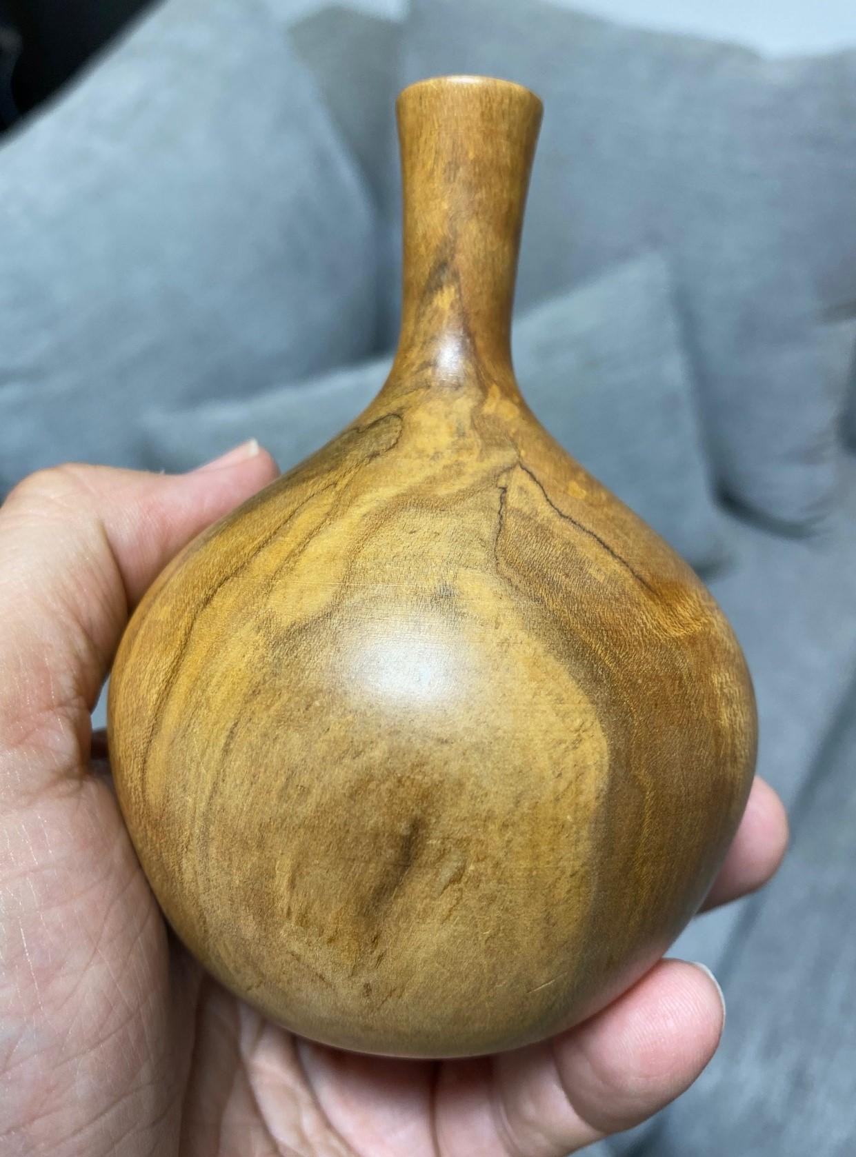 Rude Osolnik firmato Mid-Century Modern Vaso di Bud Weed in legno tornito in vendita 7