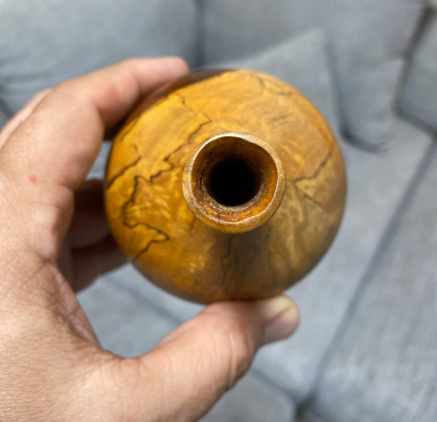 Rude Osolnik firmato Mid-Century Modern Vaso di Bud Weed in legno tornito in vendita 8