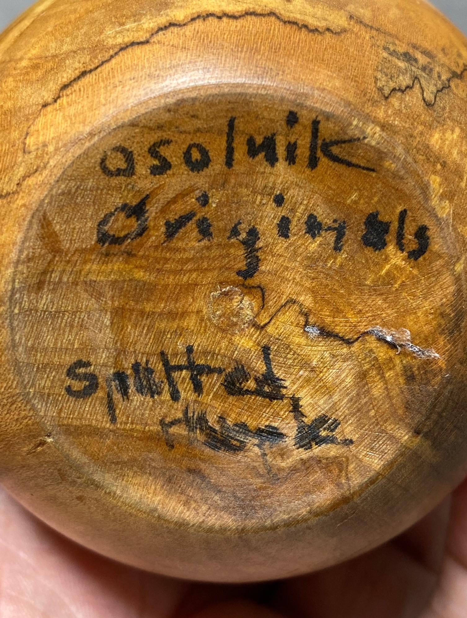 Rude Osolnik firmato Mid-Century Modern Vaso di Bud Weed in legno tornito in vendita 10