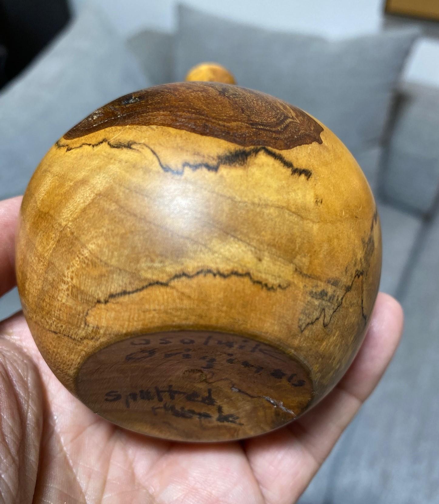 Rude Osolnik firmato Mid-Century Modern Vaso di Bud Weed in legno tornito in vendita 11
