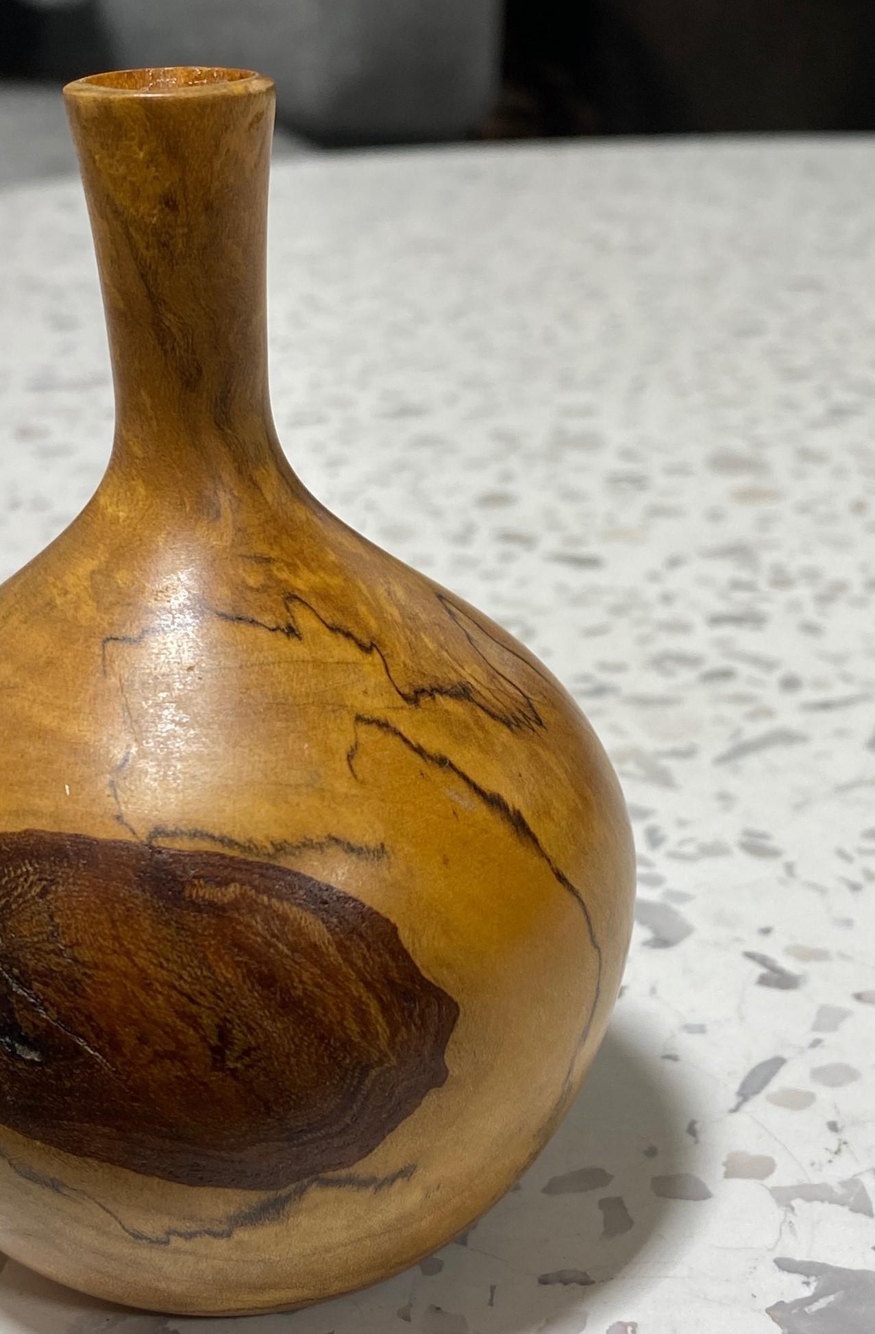 Rude Osolnik firmato Mid-Century Modern Vaso di Bud Weed in legno tornito in vendita 1
