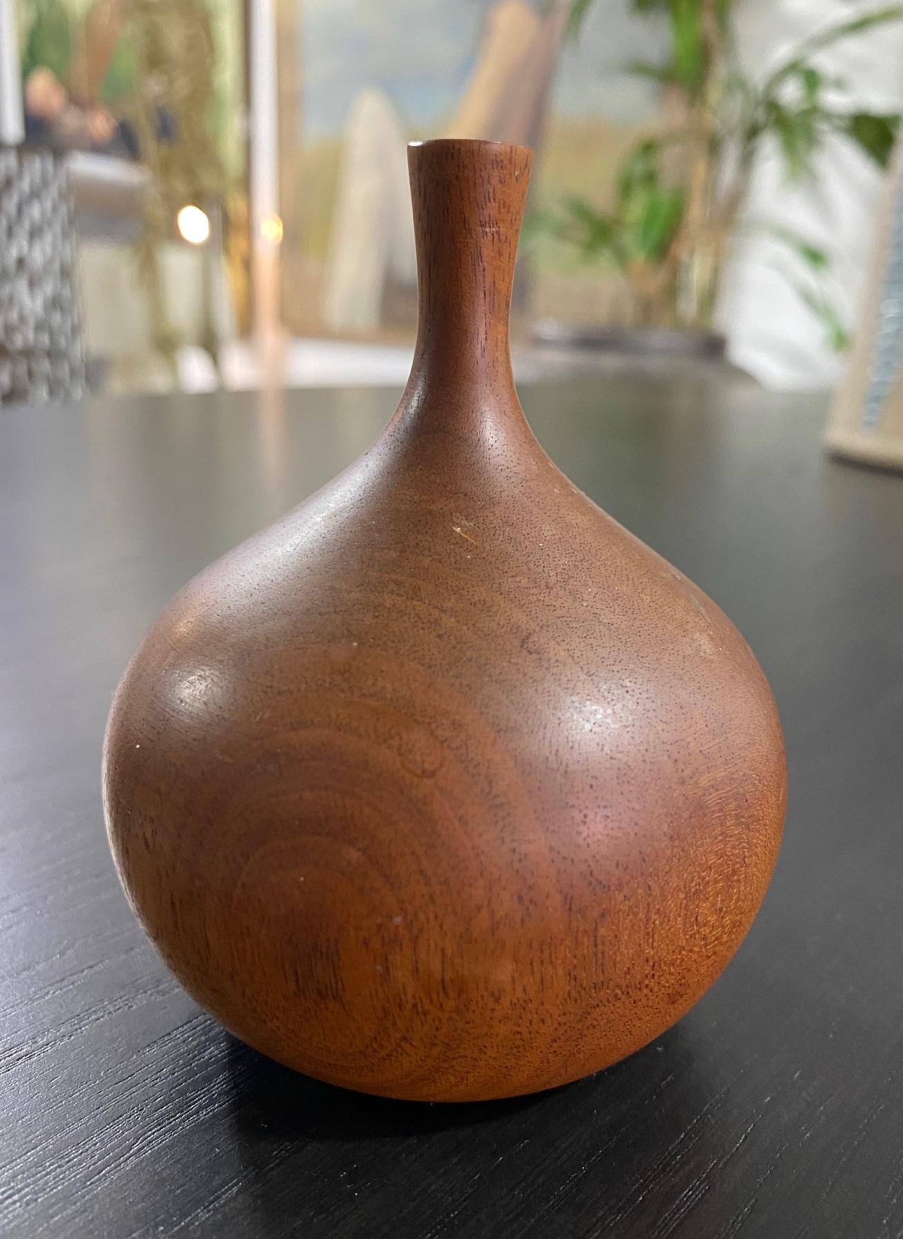 wood turned bud vase