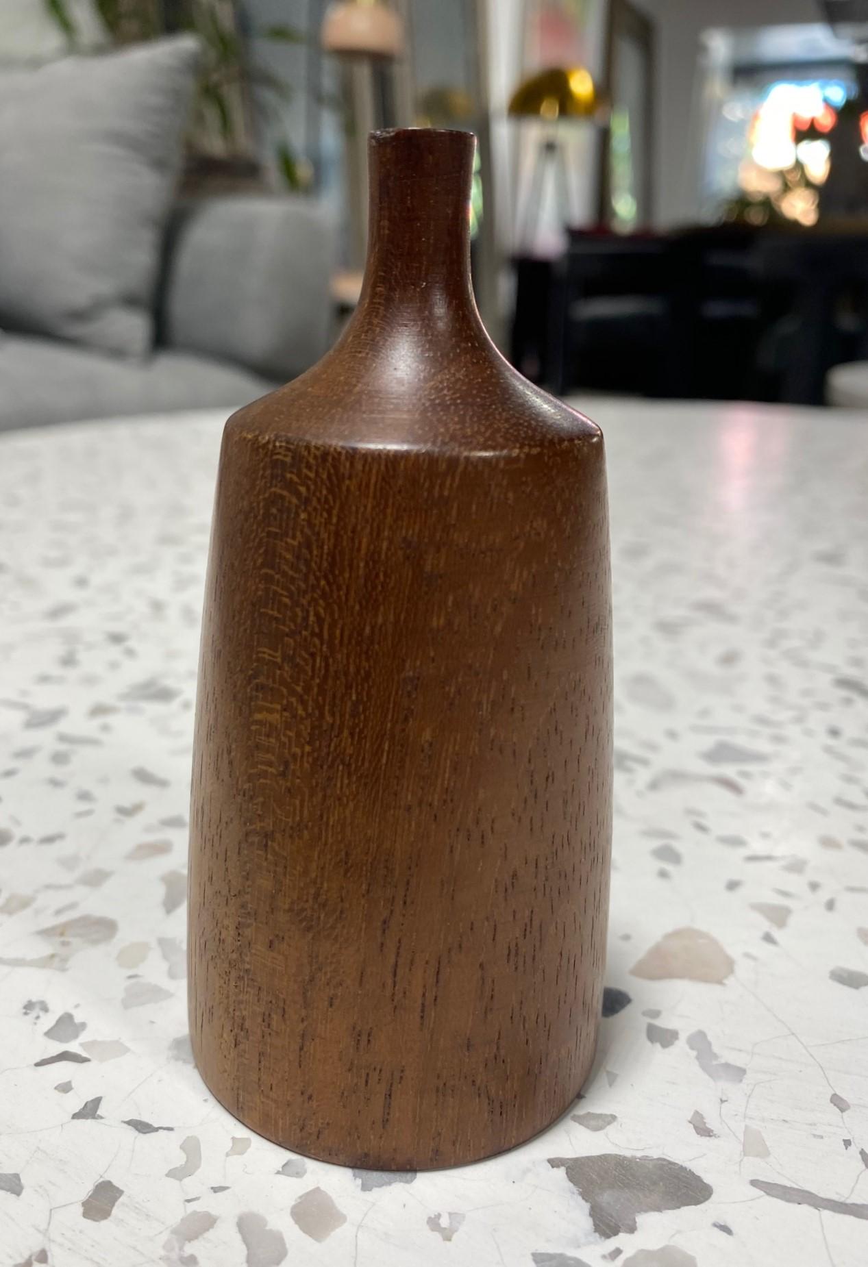 American Rude Osolnik Signed Mid-Century Modern Wood Turned Sculptural Bud Weed Vase