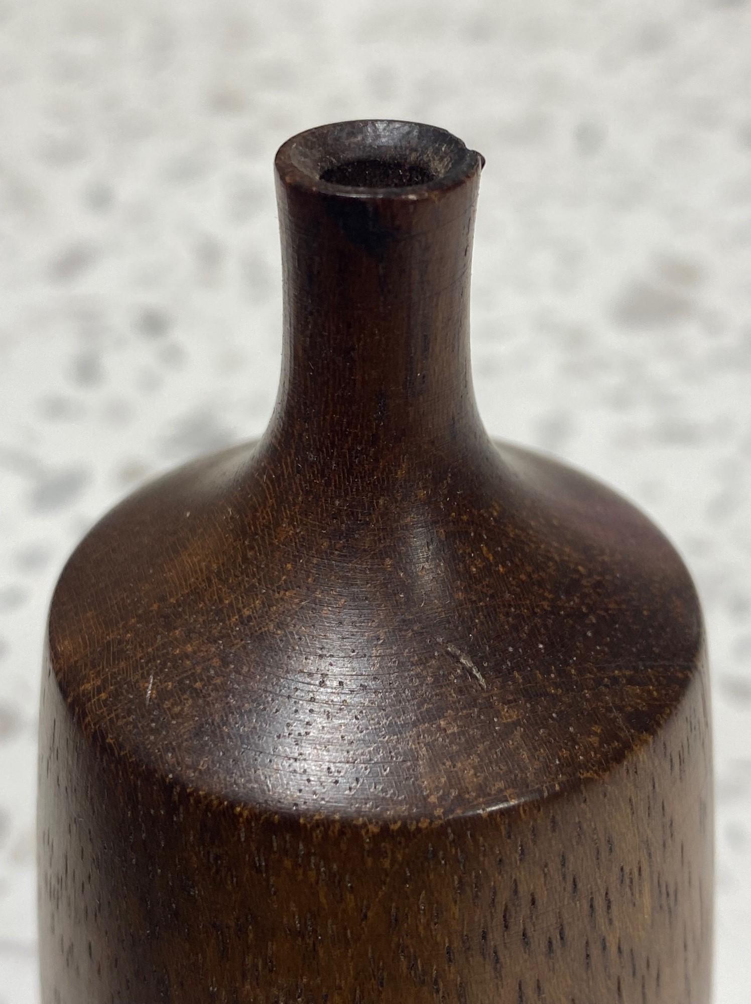 Rude Osolnik Signed Mid-Century Modern Wood Turned Sculptural Bud Weed Vase 1