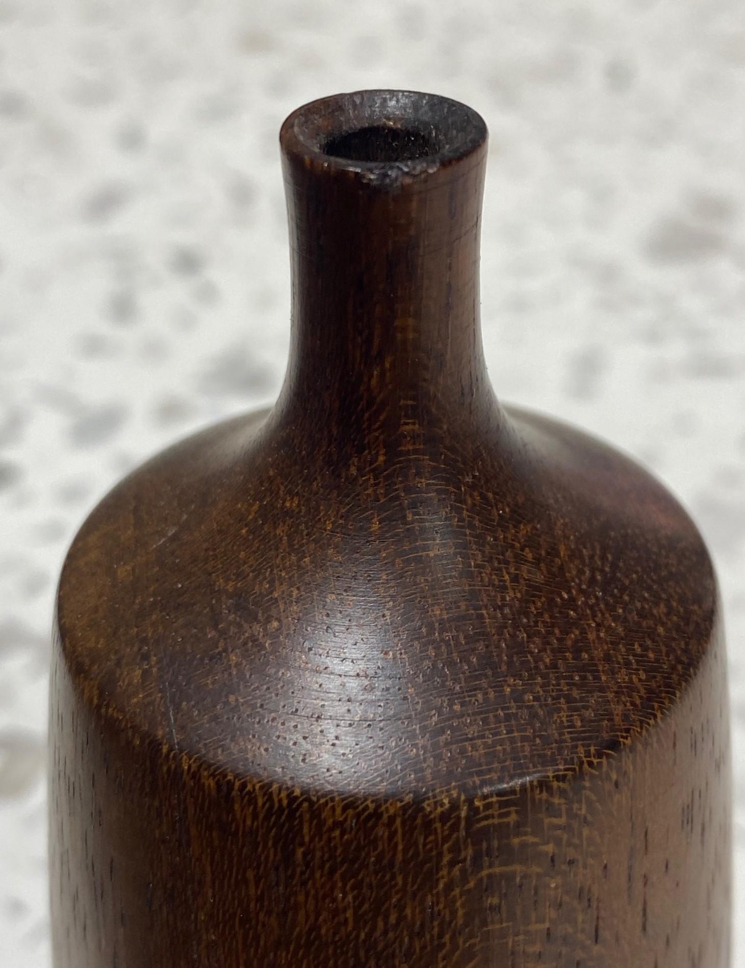 Rude Osolnik Signed Mid-Century Modern Wood Turned Sculptural Bud Weed Vase 2