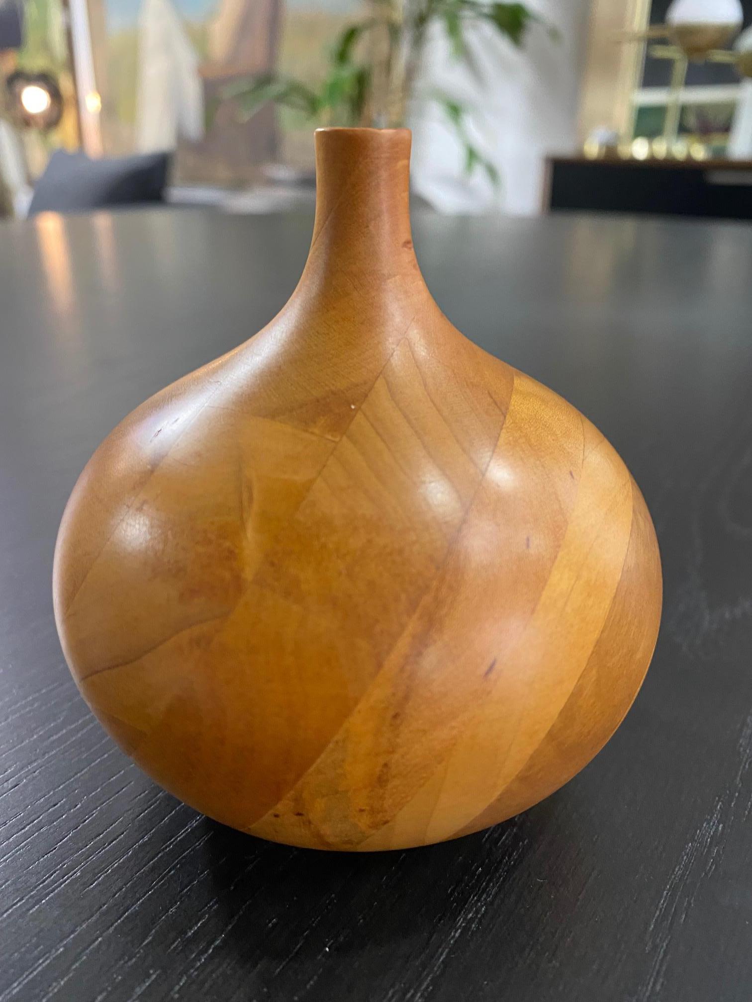 wood turned bud vase