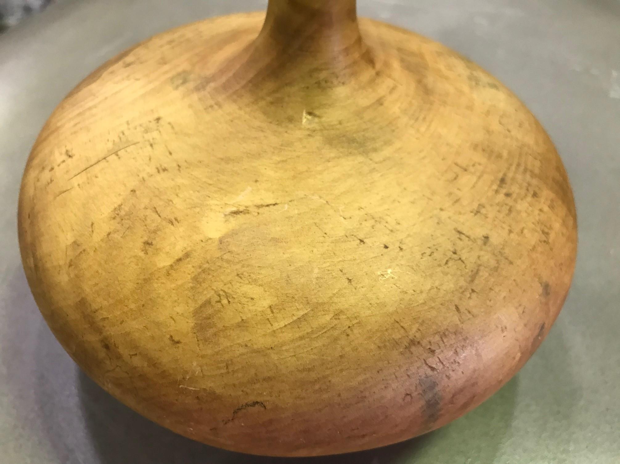 Rude Osolnik Signed Rare Large Pale Buckeye Wood Turned Vessel Bud Weed Vase 1