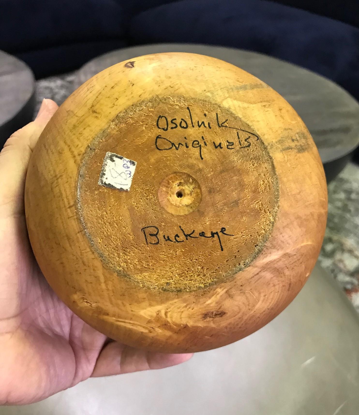 Rude Osolnik Signed Rare Large Pale Buckeye Wood Turned Vessel Bud Weed Vase 2