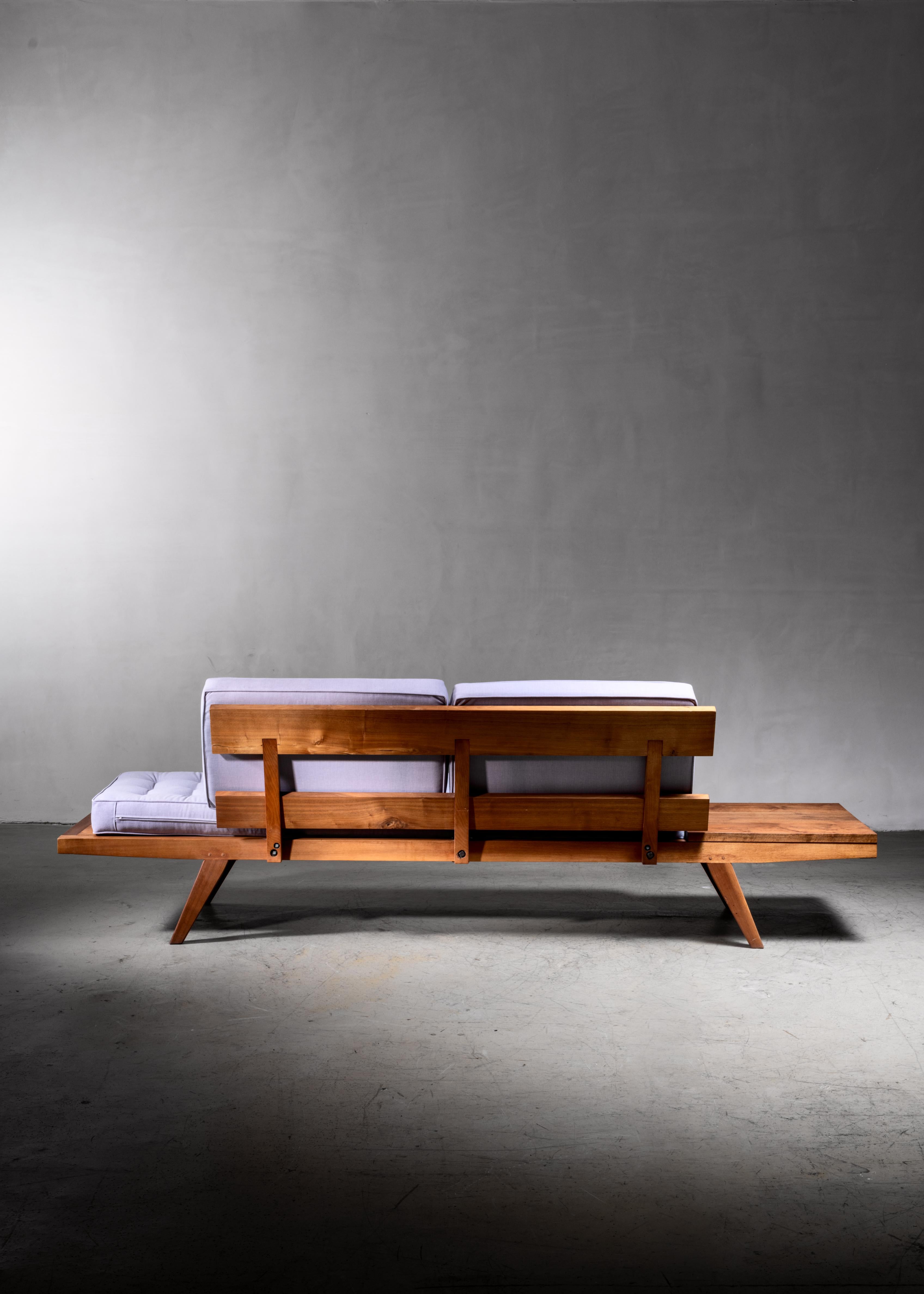 Mid-20th Century Rude Osolnik Studio Crafted Wooden Sofa, USA, 1960s For Sale