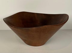 Rude Osolnik Turned Walnut Abstract Asymmetrical Vide-Poche Bowl Signed