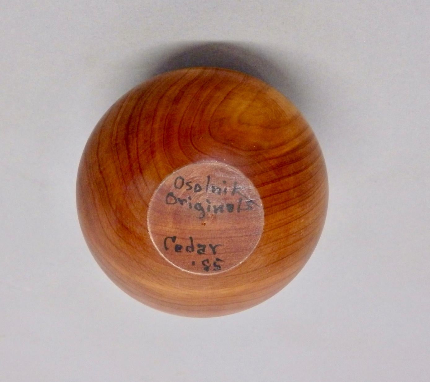 Hand-Crafted Rude Osolnik Turned Wood Cedar Weed Pot
