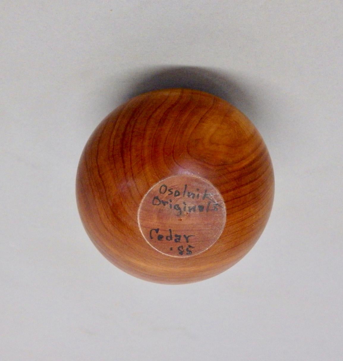 Rude Osolnik Turned Wood Cedar Weed Pot In Excellent Condition In Ferndale, MI