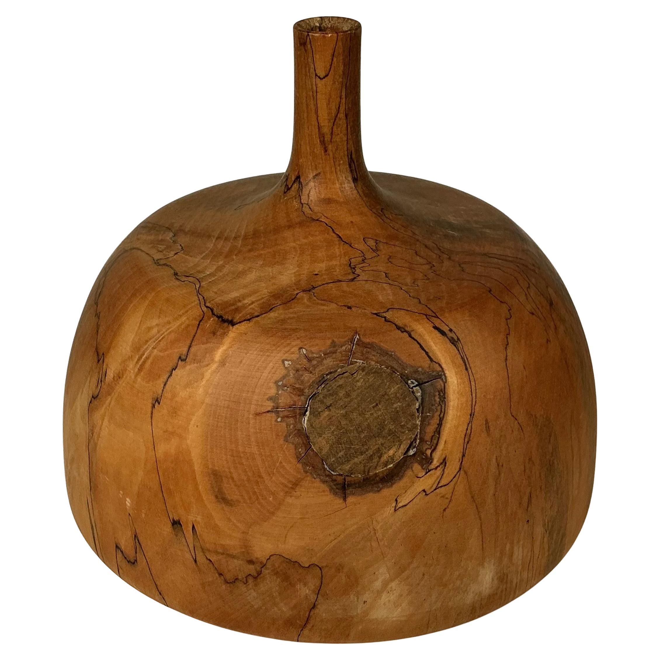 Rude Osolnik, vaso in legno tornito con erbacce, firmato Osolnik Originals Buckeye in vendita