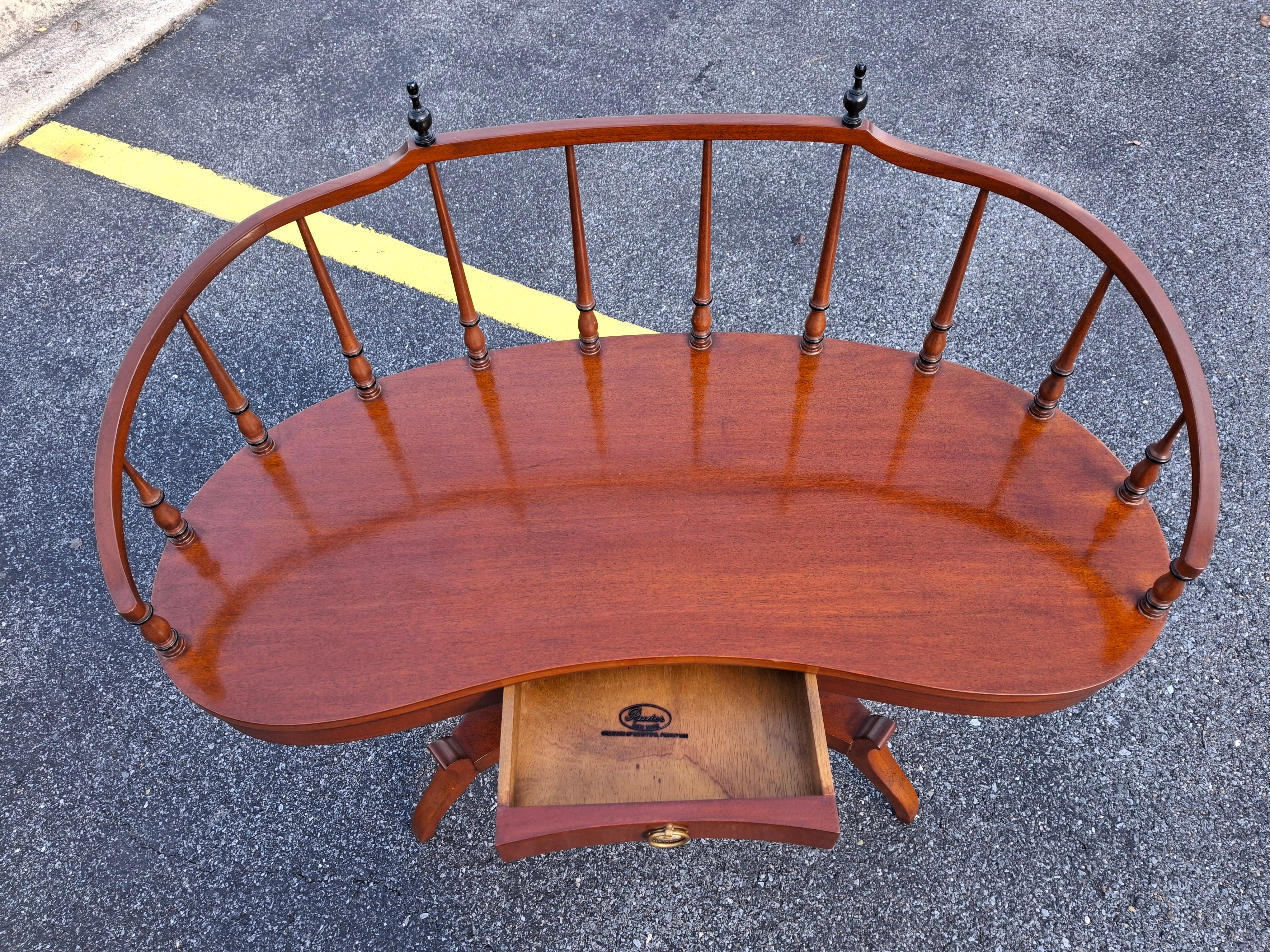Ruder Brothers New York Duncan Phyfe Style Mahogany Kidney Desk For Sale 2