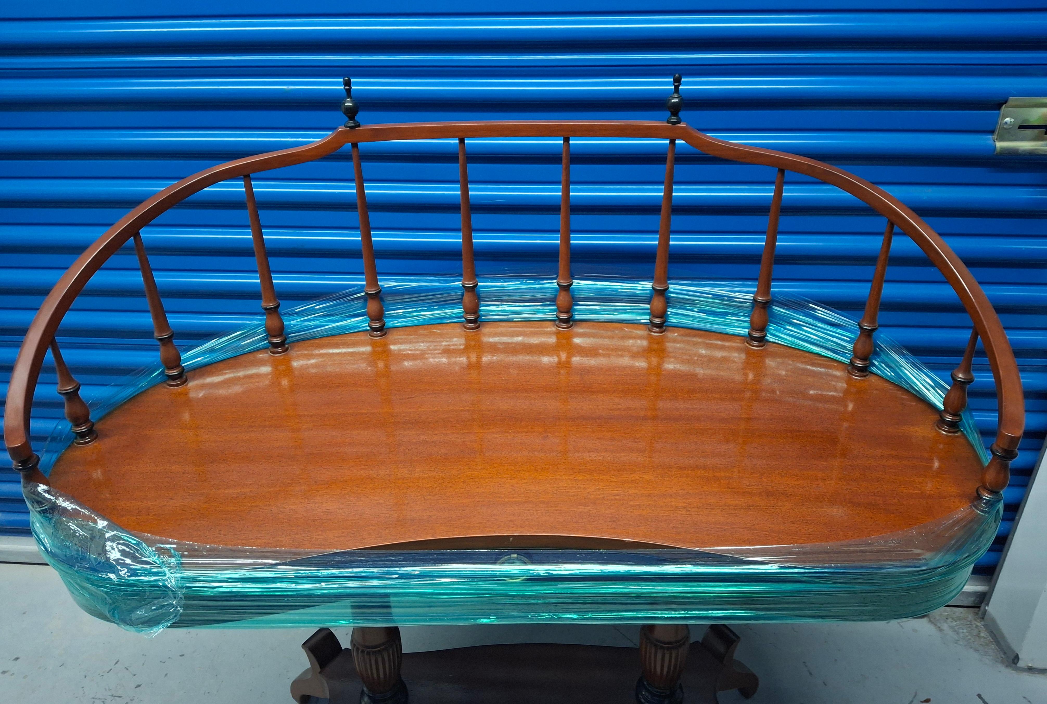 Ruder Brothers New York Duncan Phyfe Style Mahogany Kidney Desk For Sale 7