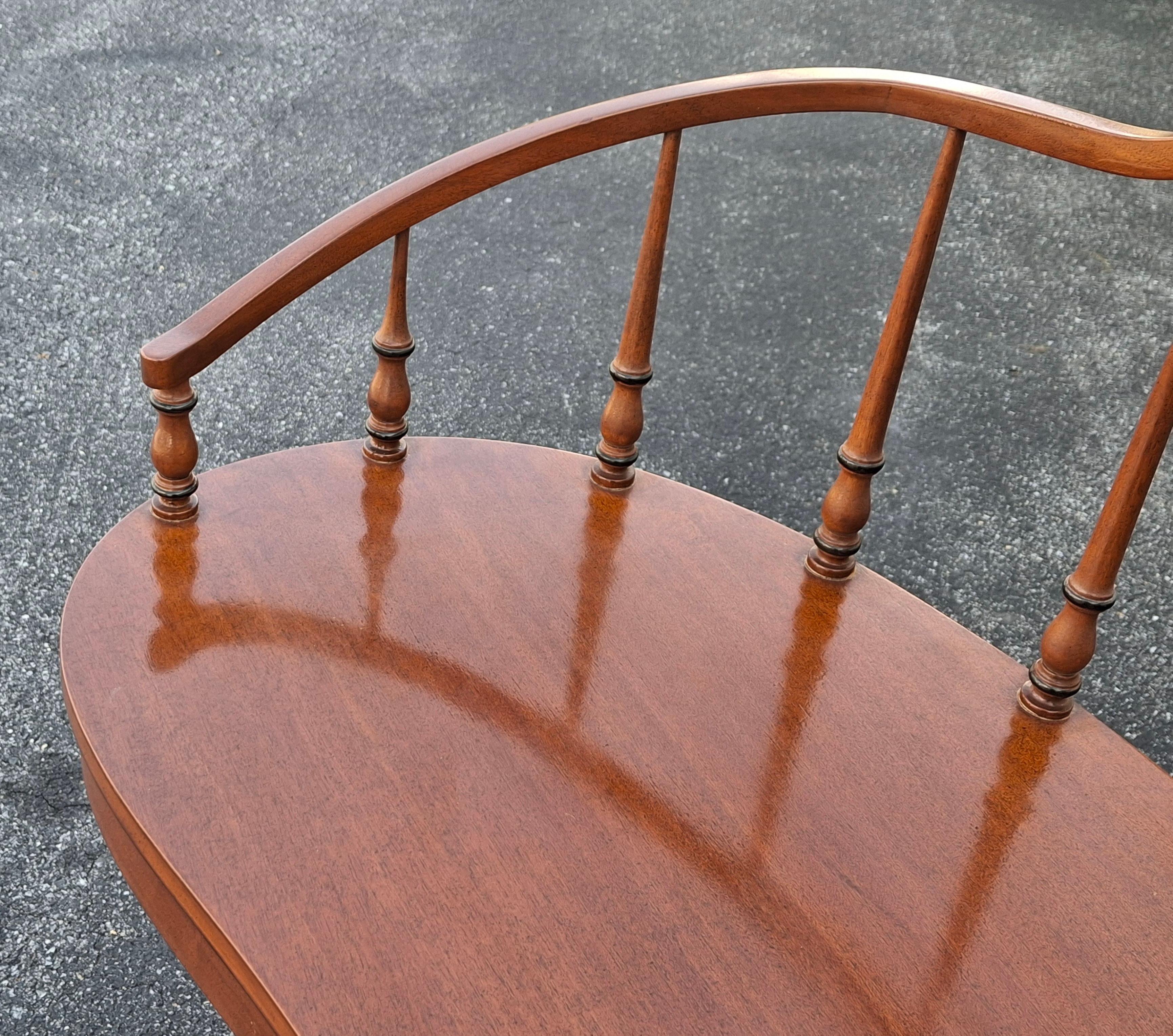 20th Century Ruder Brothers New York Duncan Phyfe Style Mahogany Kidney Desk For Sale
