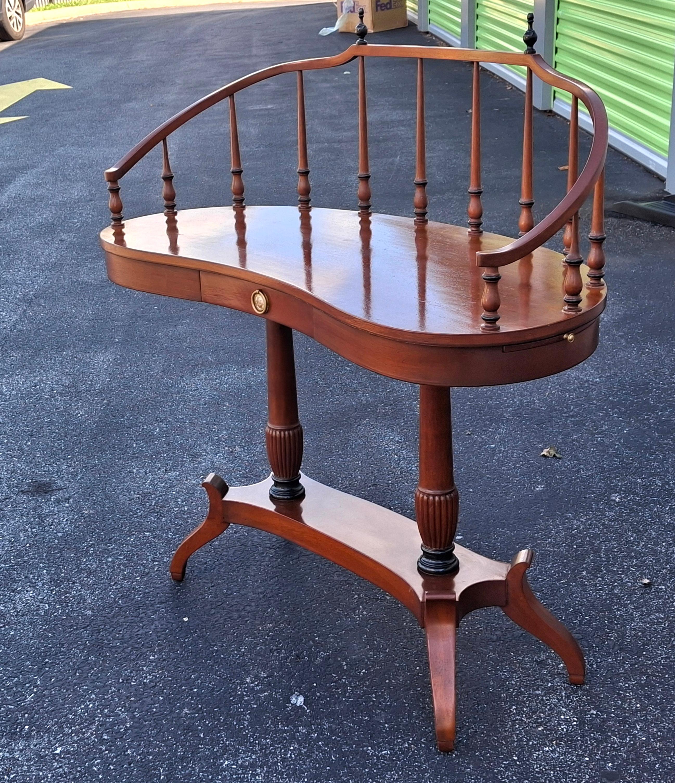 Ruder Brothers New York Duncan Phyfe Style Mahogany Kidney Desk For Sale 1