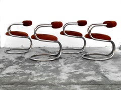 Rudi Bonzanini Design, Tecnosalotto Italy, Italia, Set of 4 armchairs, year '70