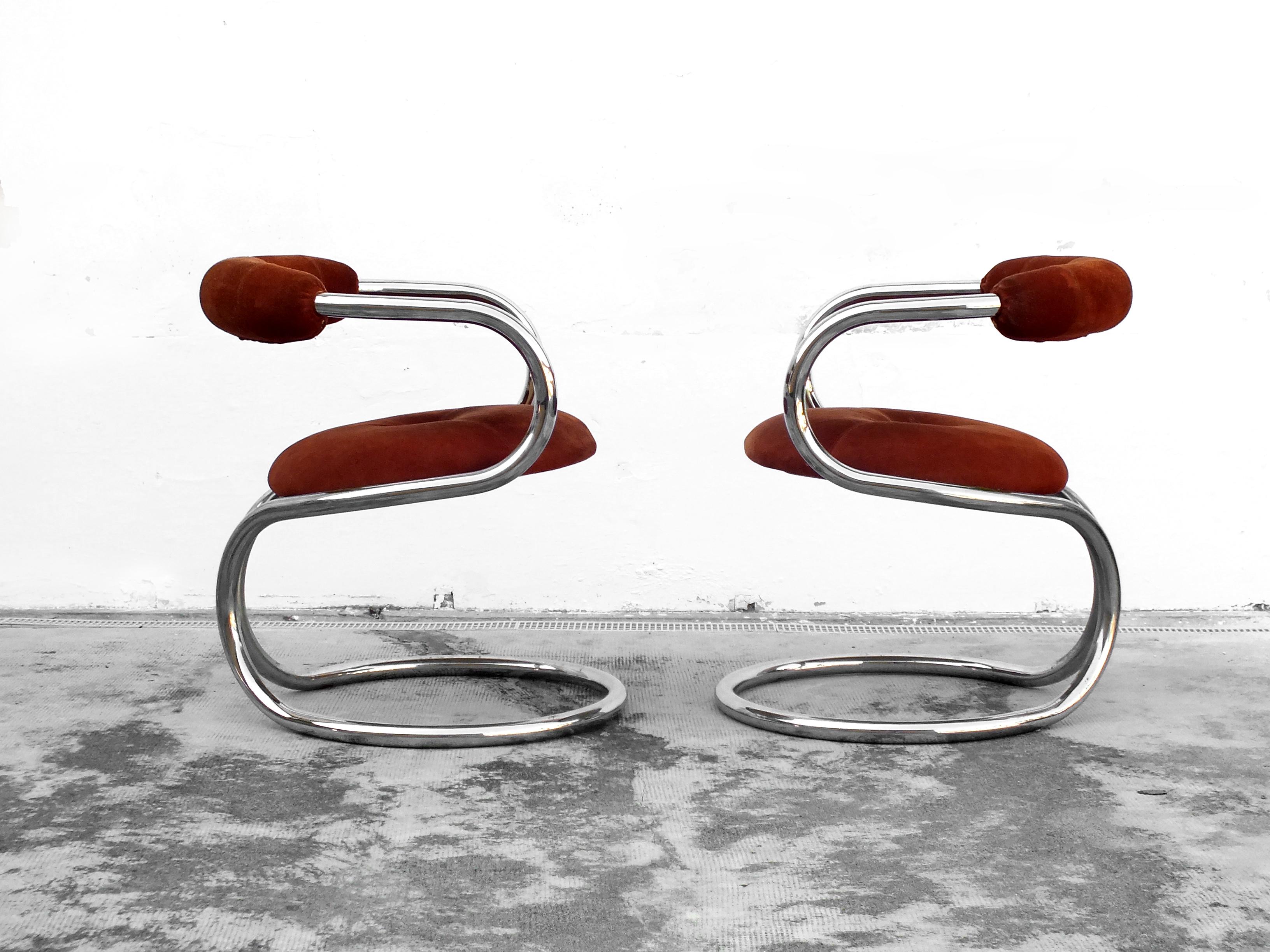 Modern Rudi Bonzanini Design, Tecnosalotto Italy, Italia, Set of 4 armchairs, year '70 For Sale