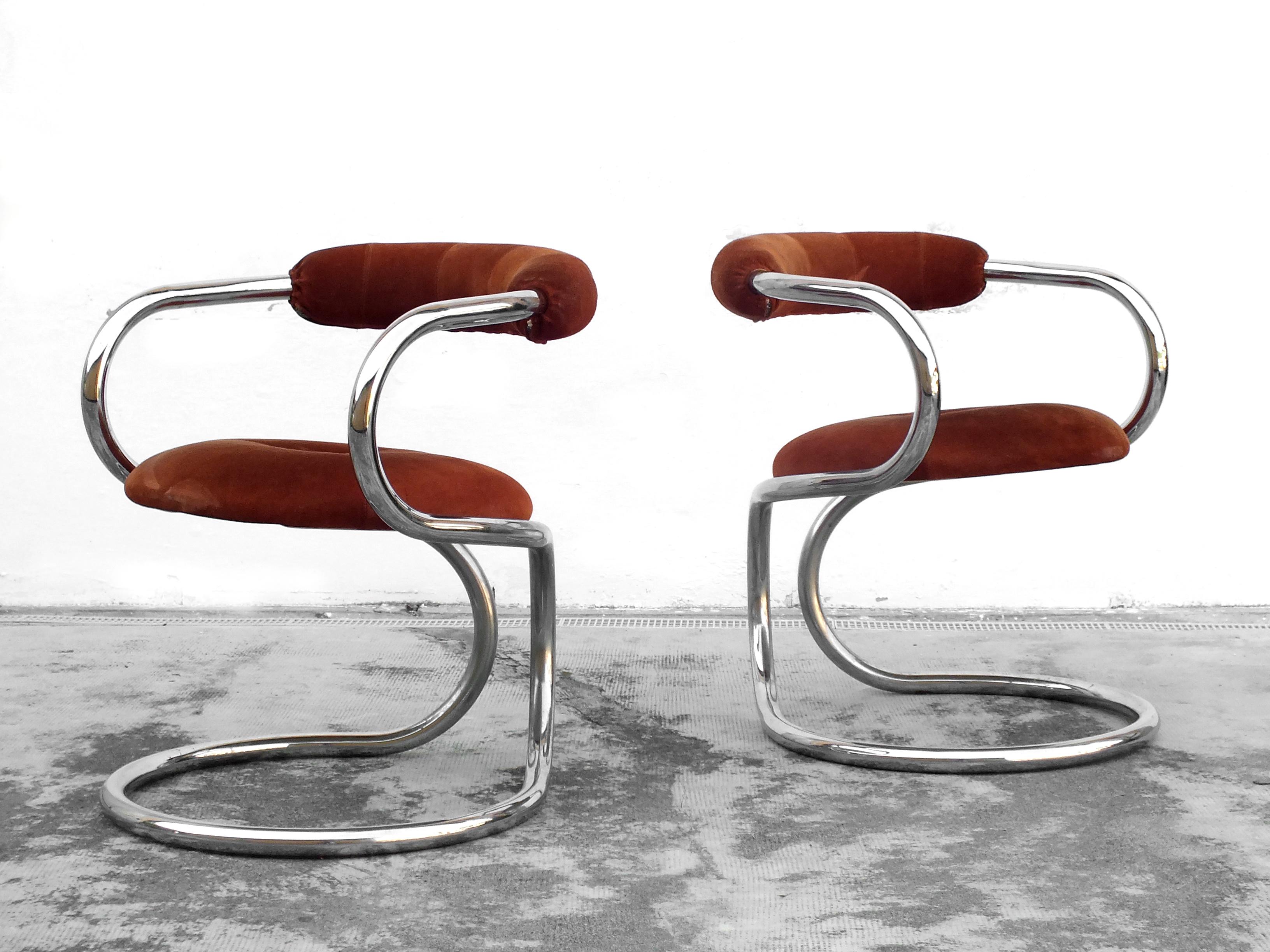 Italian Rudi Bonzanini Design, Tecnosalotto Italy, Italia, Set of 4 armchairs, year '70 For Sale