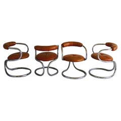 Chaises de salle à manger Rudi Bonzanini, Tecnosalotto, lot de 4