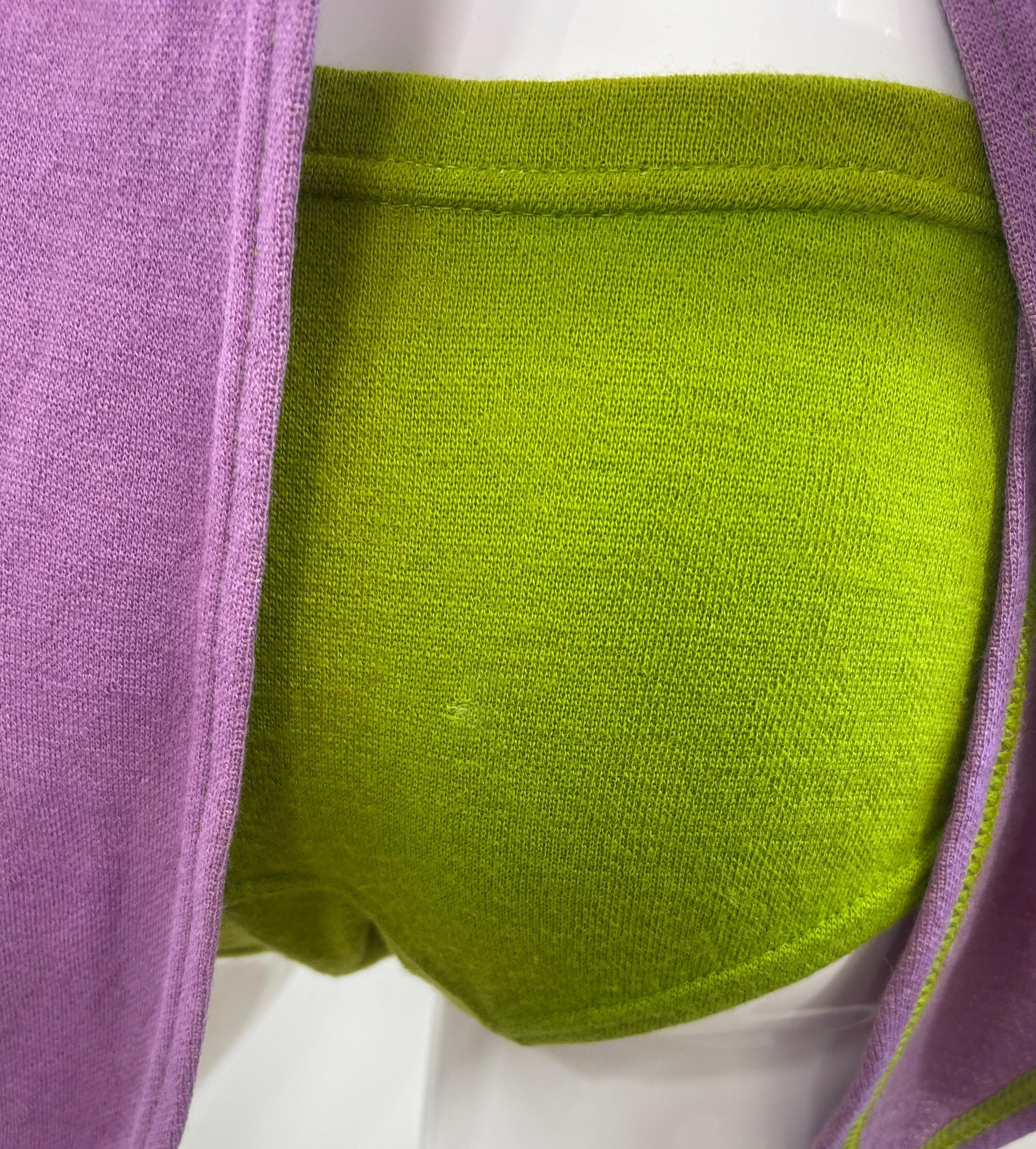 Traje de baño bikini Rudi Gernreich A/W 1968 Carwash Hem Vintage 60s Lana morada en venta 5