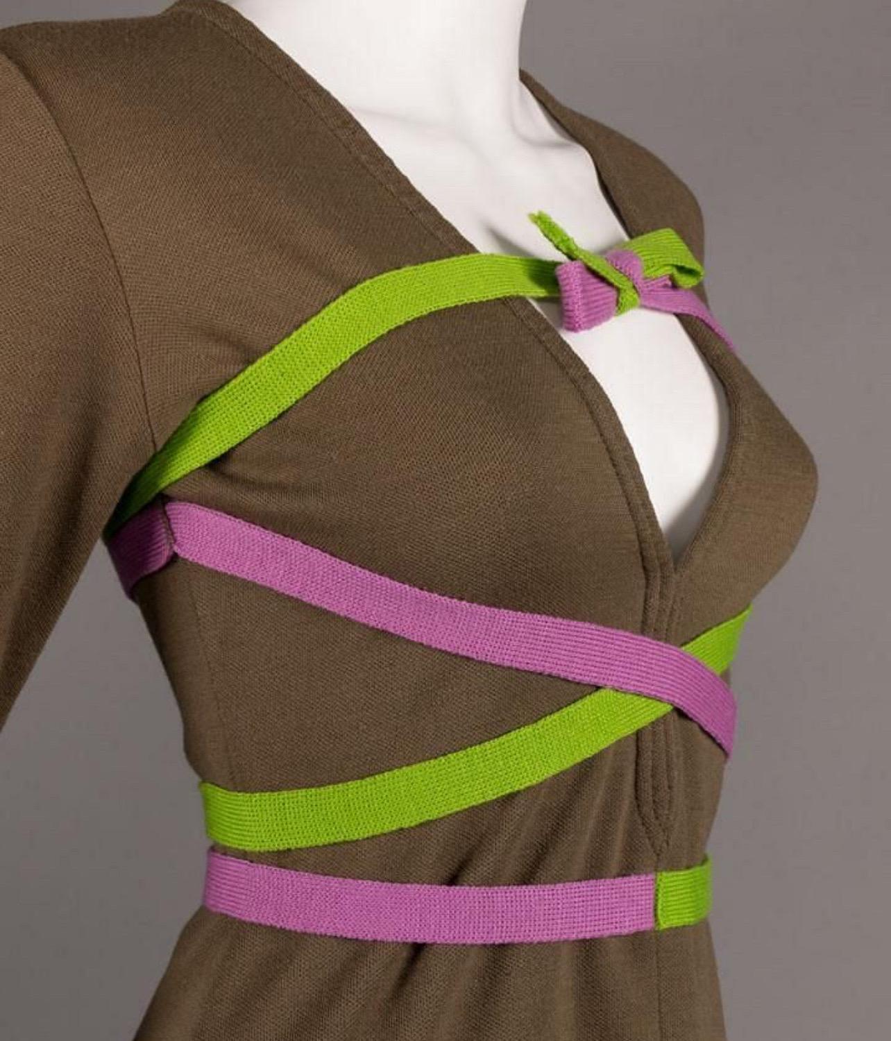 Traje de baño bikini Rudi Gernreich A/W 1968 Carwash Hem Vintage 60s Lana morada en Bueno estado para la venta en San Diego, CA
