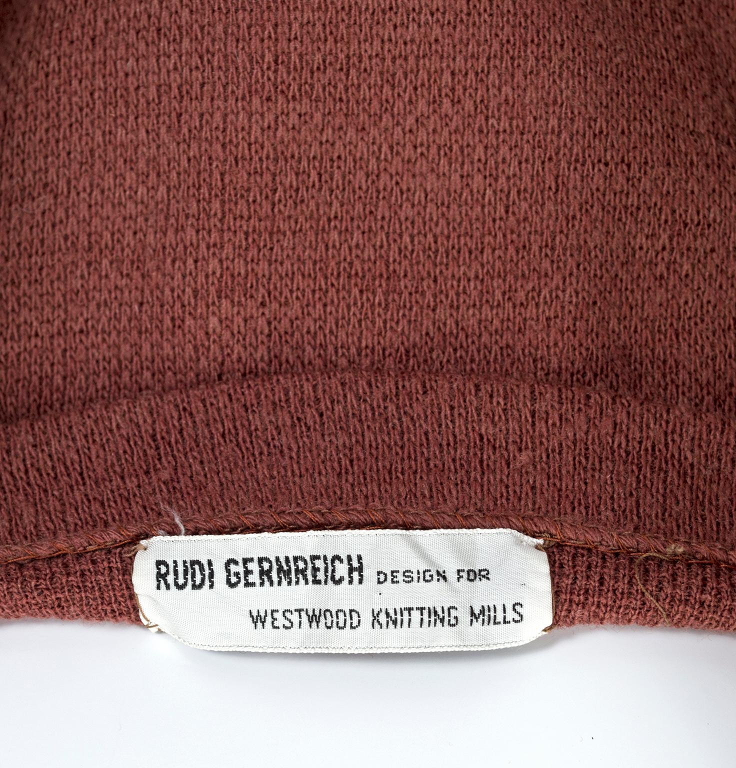 Rudi Gernreich Chestnut Knit Halter Tube Dress with 4�’ Sashes - size M, 1960s 4