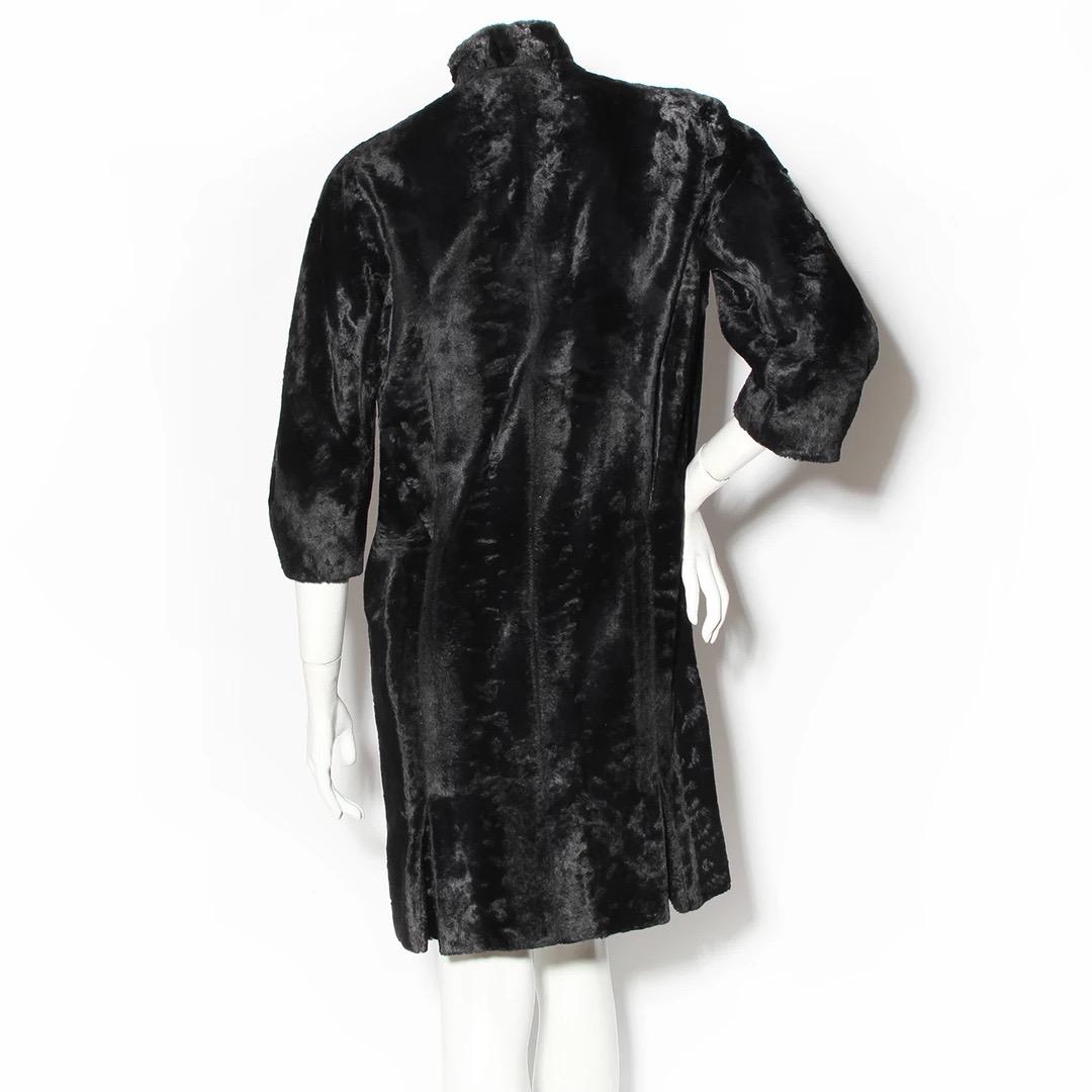 Rudi Gernreich for Walter Bass Coat 
Circa 1950's 
Black
Faux 