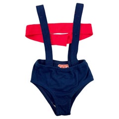 Used Rudi Gernreich Girls Knit Monokini Bandeau Top Bathing Suit, circa 1964