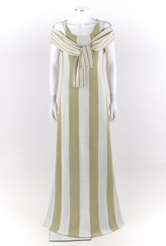 RUDI GERNREICH Harmon Knitwear c.1960’s Striped Trompe l' Oeil Wool Dress Shawl