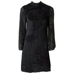 Vintage Rudi Gernreich  Late 60's Cut Velvet Mini Dress