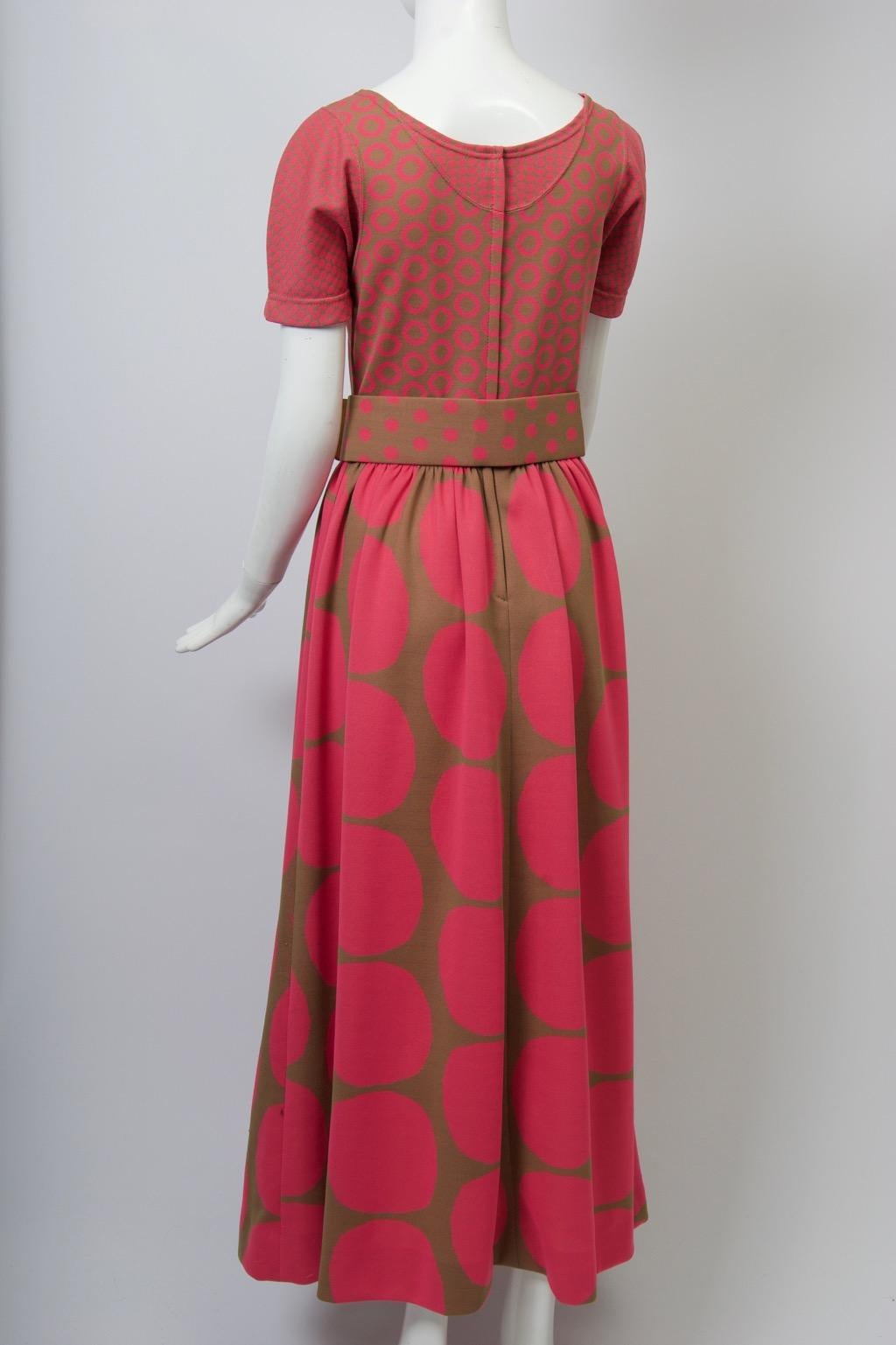 Red Rudi Gernreich Pink/Olive Knit Dress