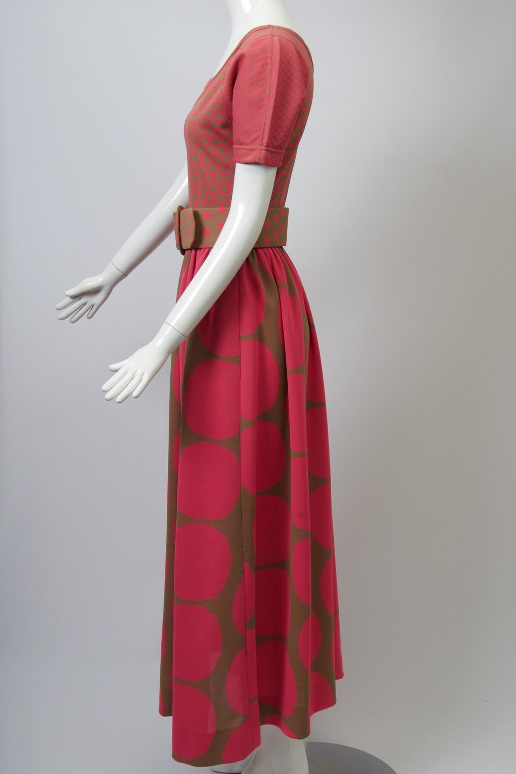 Women's Rudi Gernreich Pink/Olive Knit Dress