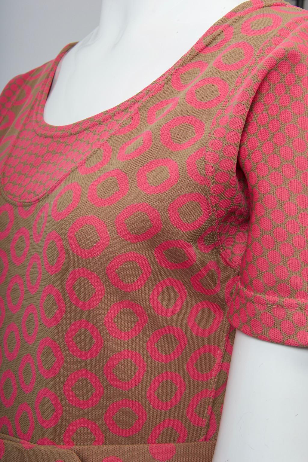 Rudi Gernreich Pink/Olive Knit Dress 1